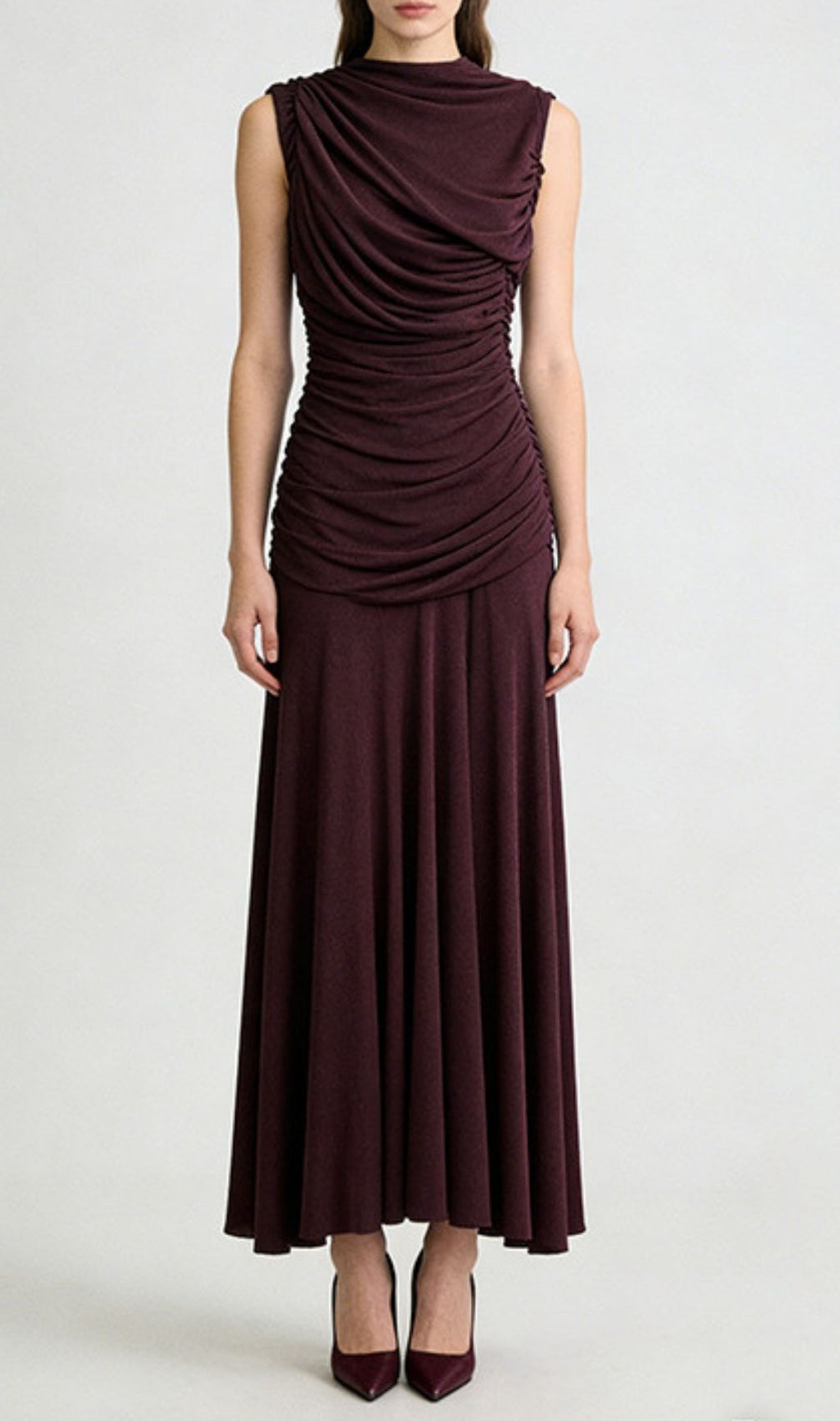 Kanani Elegant Ruched Sleeveless Maxi Dress | Figure-Flattering & Timeless