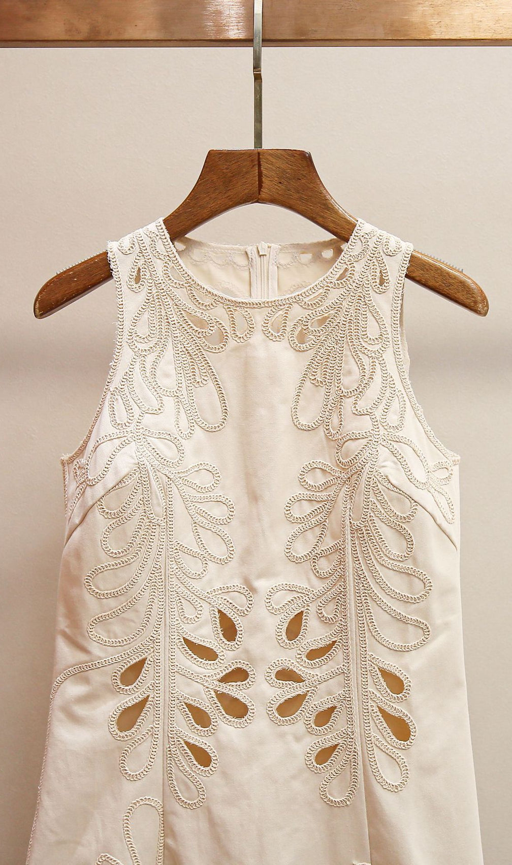 Ranetty Chic Embroidered & Eyelet Sleeveless Mini Dress