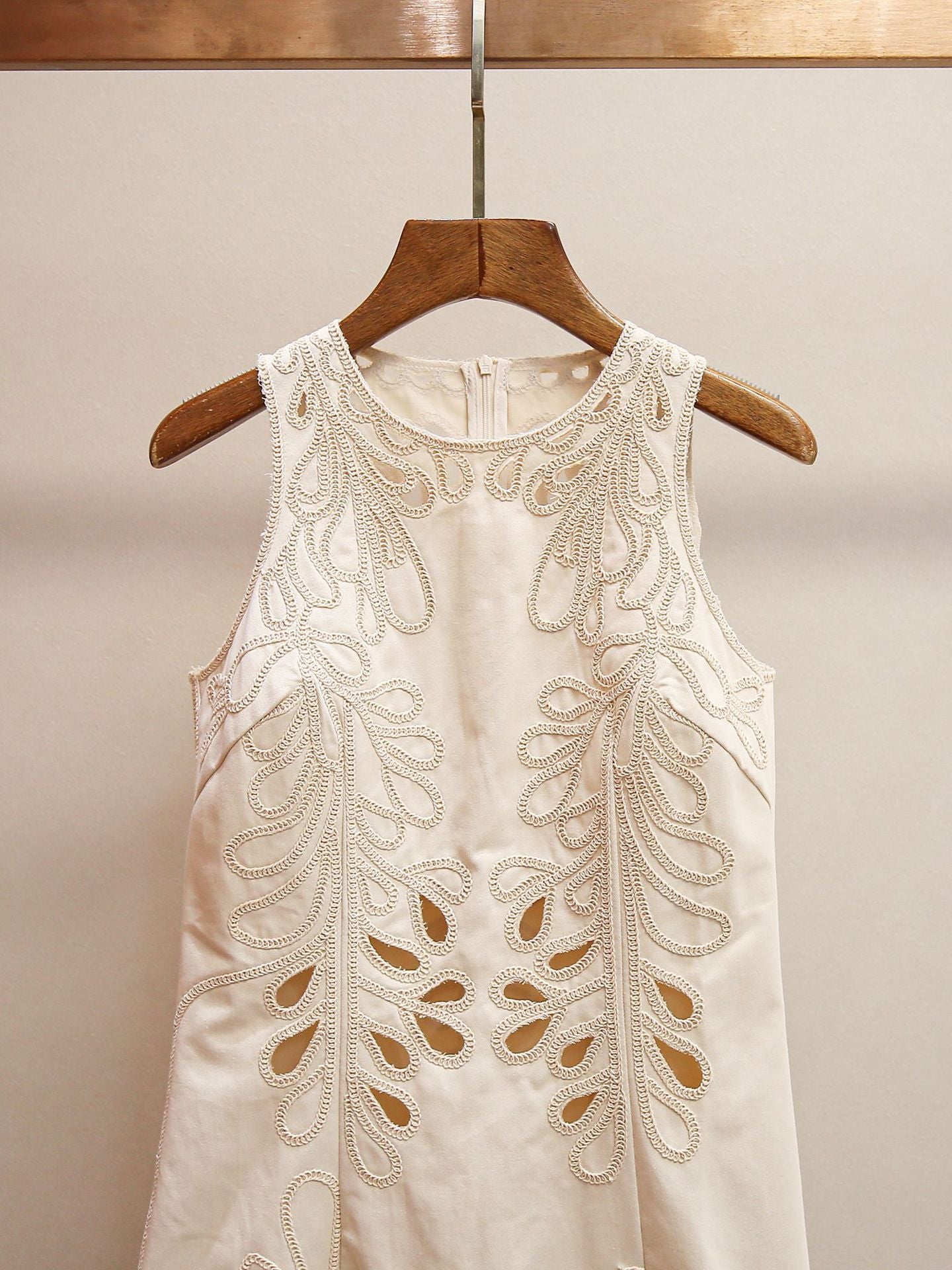 Ranetty Chic Embroidered & Eyelet Sleeveless Mini Dress