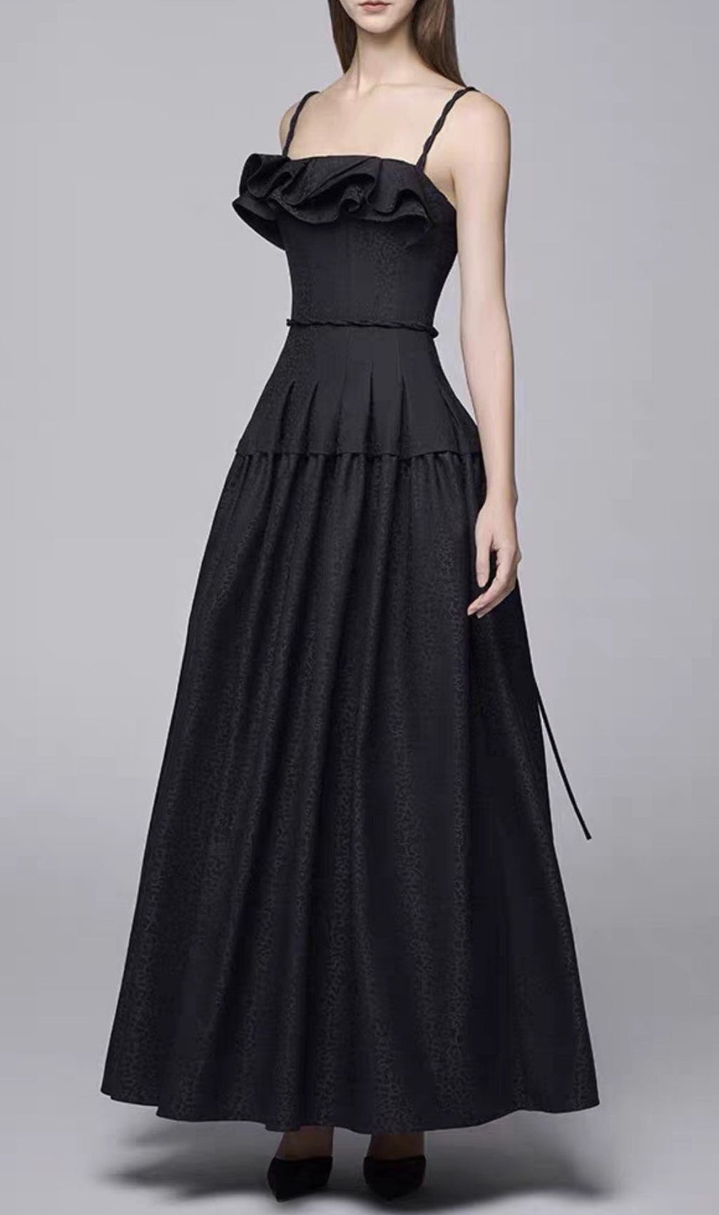 Kinslee Black Strappy Maxi Dress