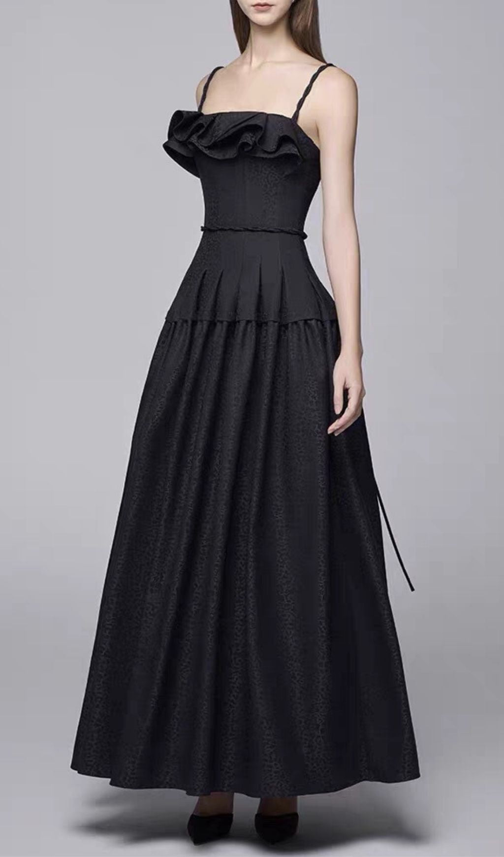 Kinslee Black Strappy Maxi Dress