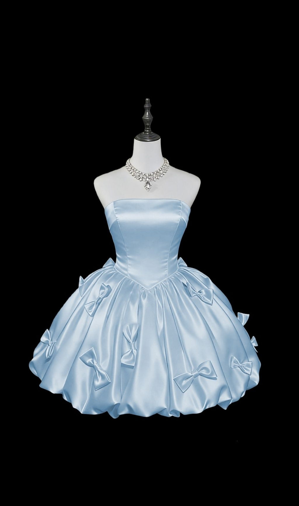 Kristal Strapless Bow Embellished Mini Dress