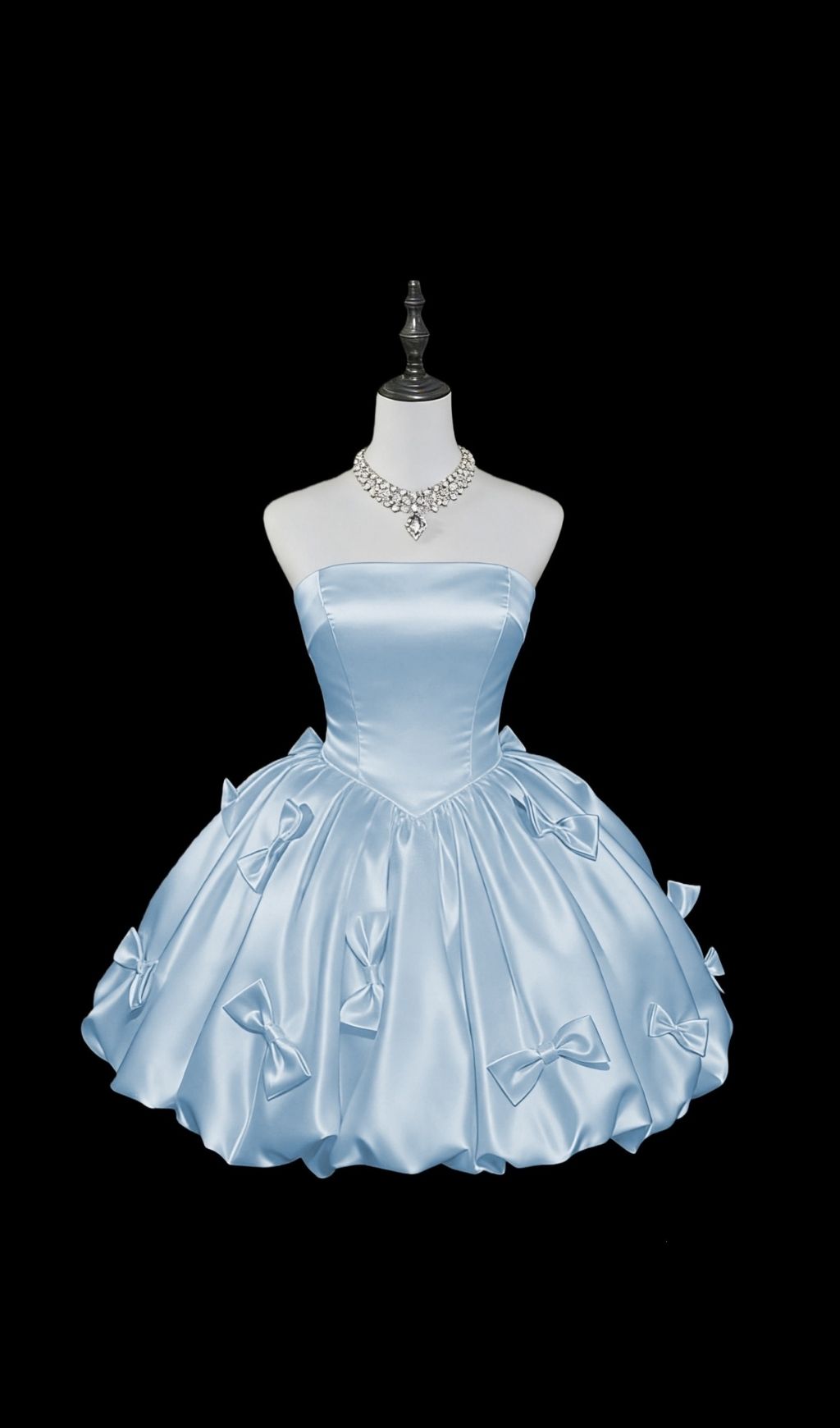 Kristal Strapless Bow Embellished Mini Dress