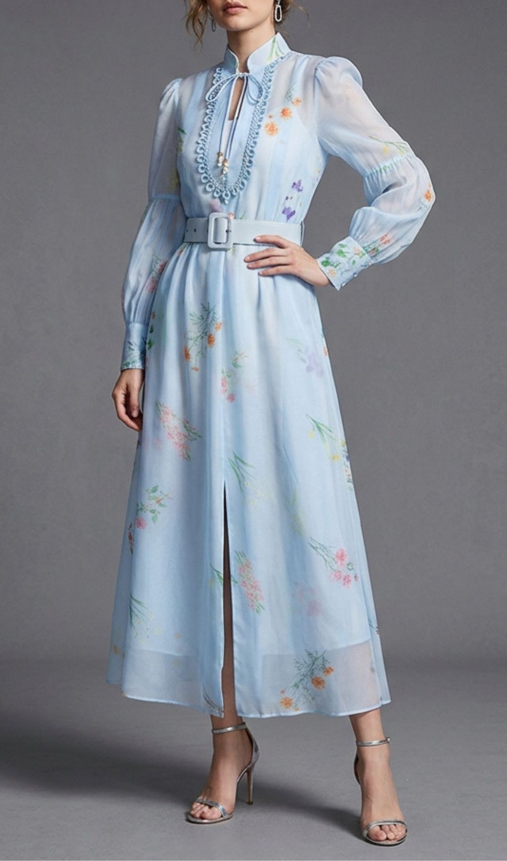 Kaur Ethereal Floral Maxi Dress - Elegant Long Sleeve for Spring/Summer Celebrations