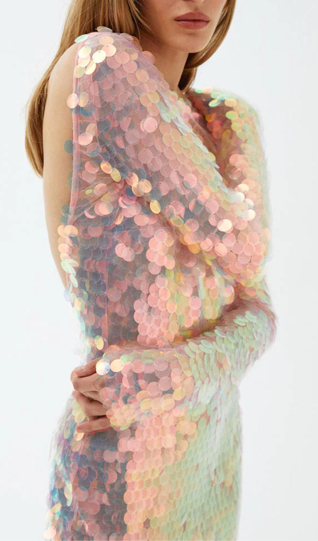 Aella Sequins Backless Maxi Dress