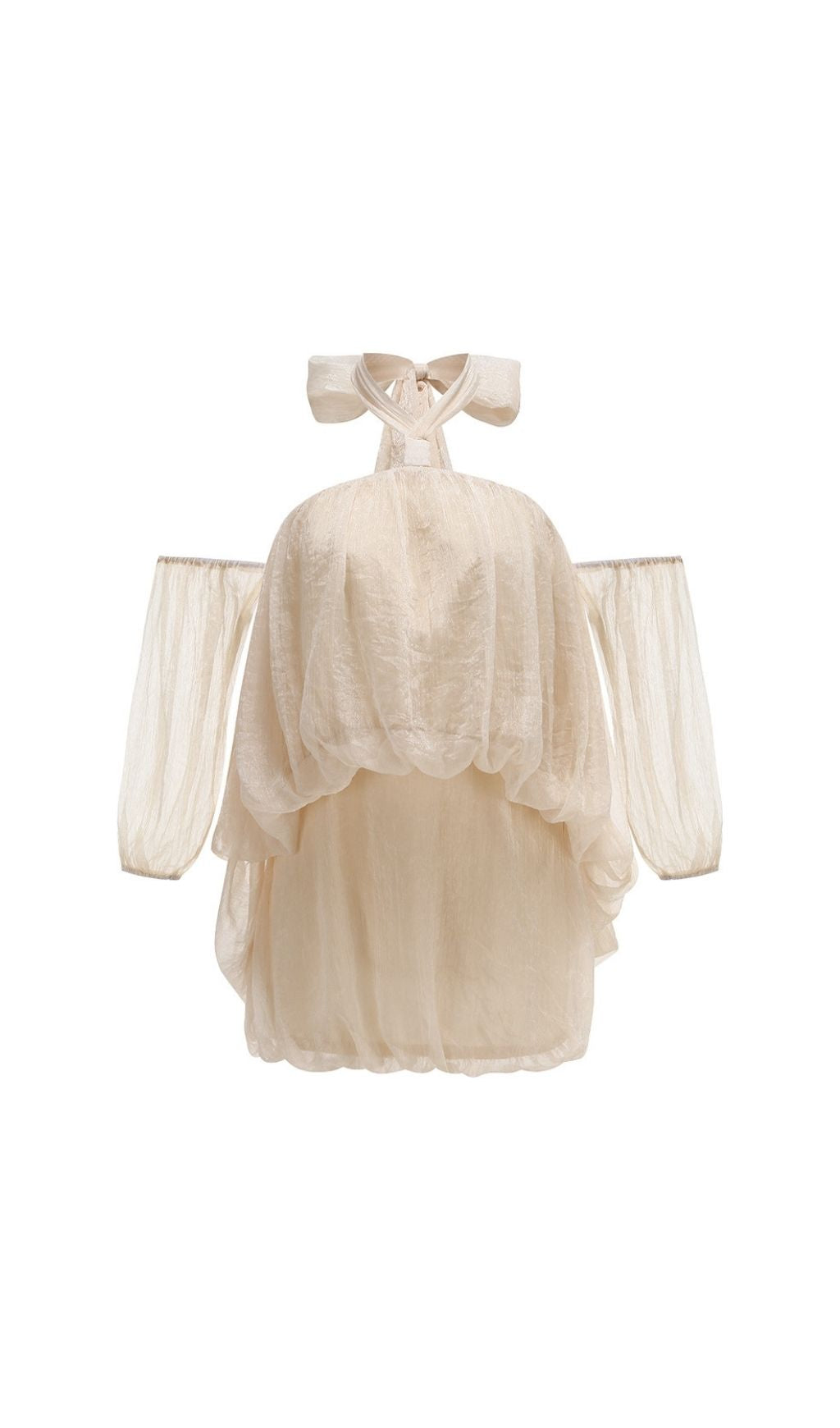 Kuniye Apricot Halter Mini Dress