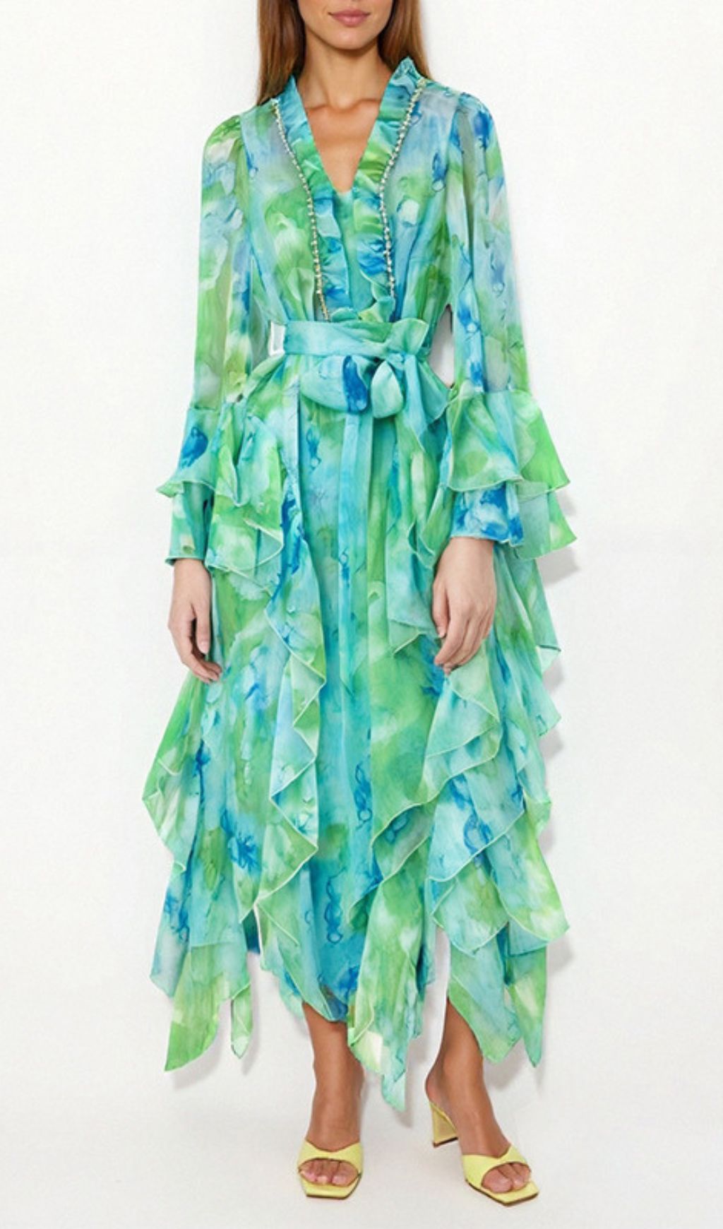 Gillian Printed Long Sleeve Maxi Dress