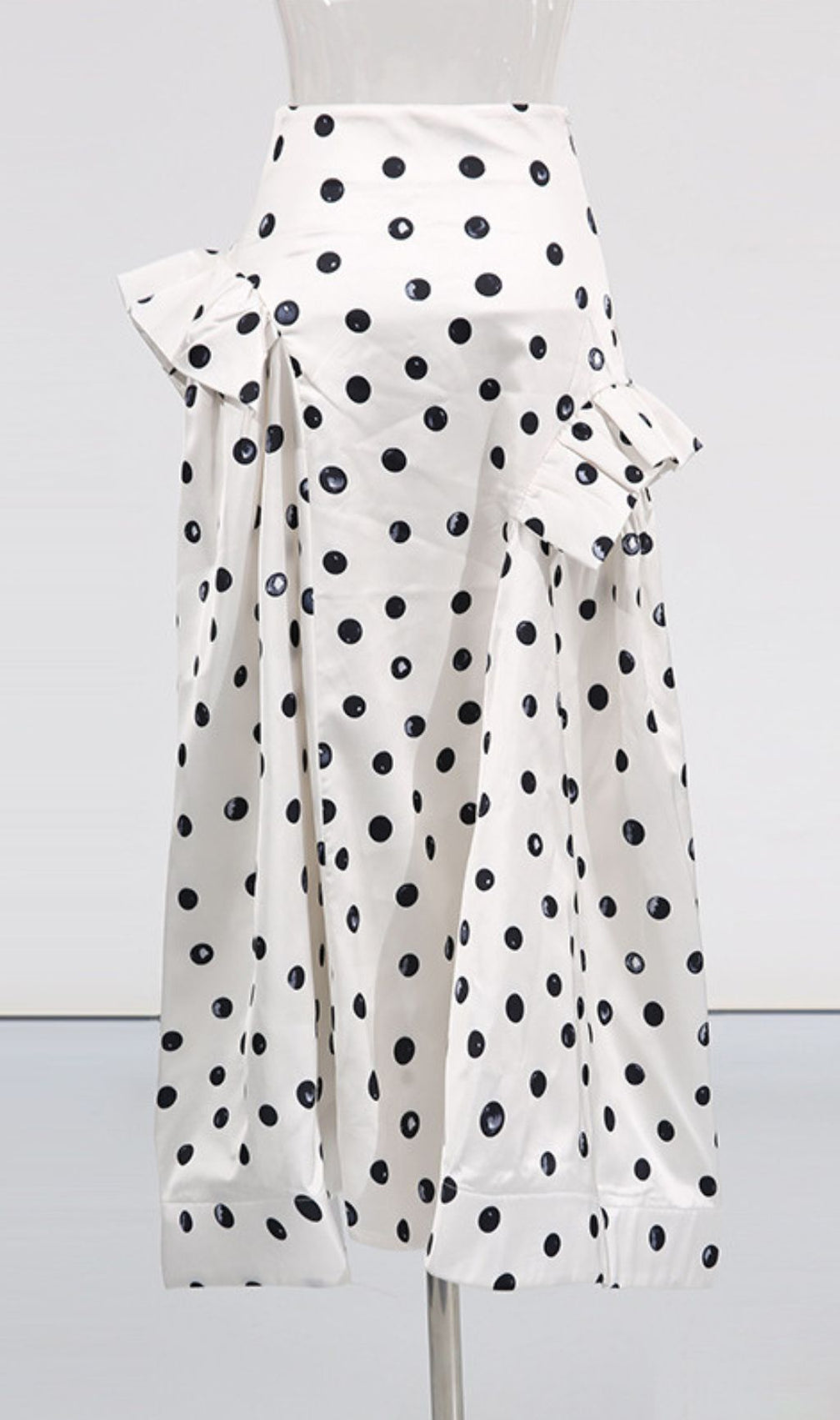 Iwan Chic Polka Dot Ruffle Midi Skirt - Women's Versatile Fashion