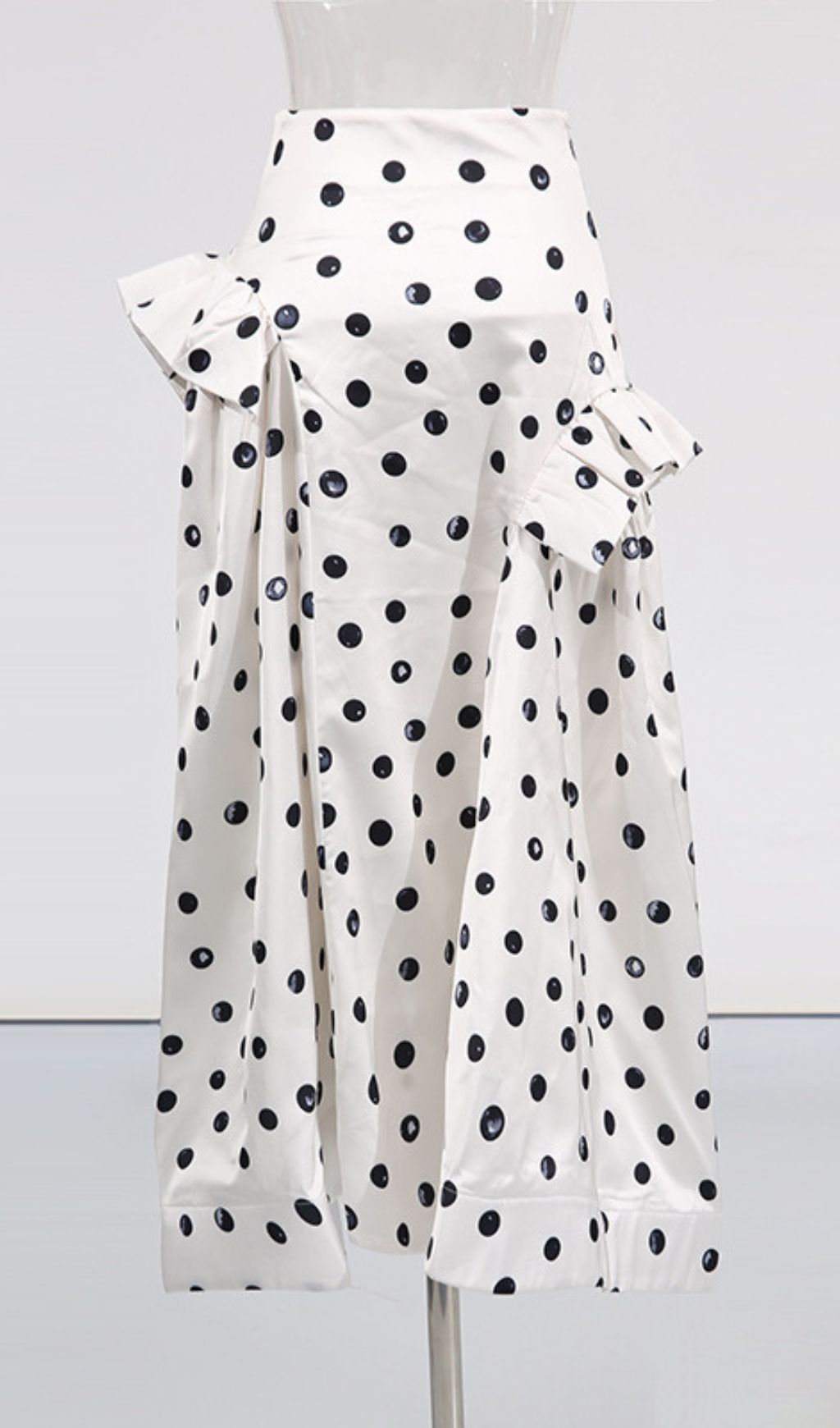Iwan Chic Polka Dot Ruffle Midi Skirt - Women's Versatile Fashion