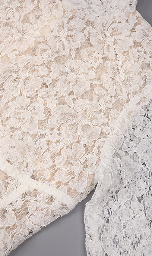 Isolde White Floral Lace Corset Maxi Dress - Ethereal Elegance for Weddings & Galas