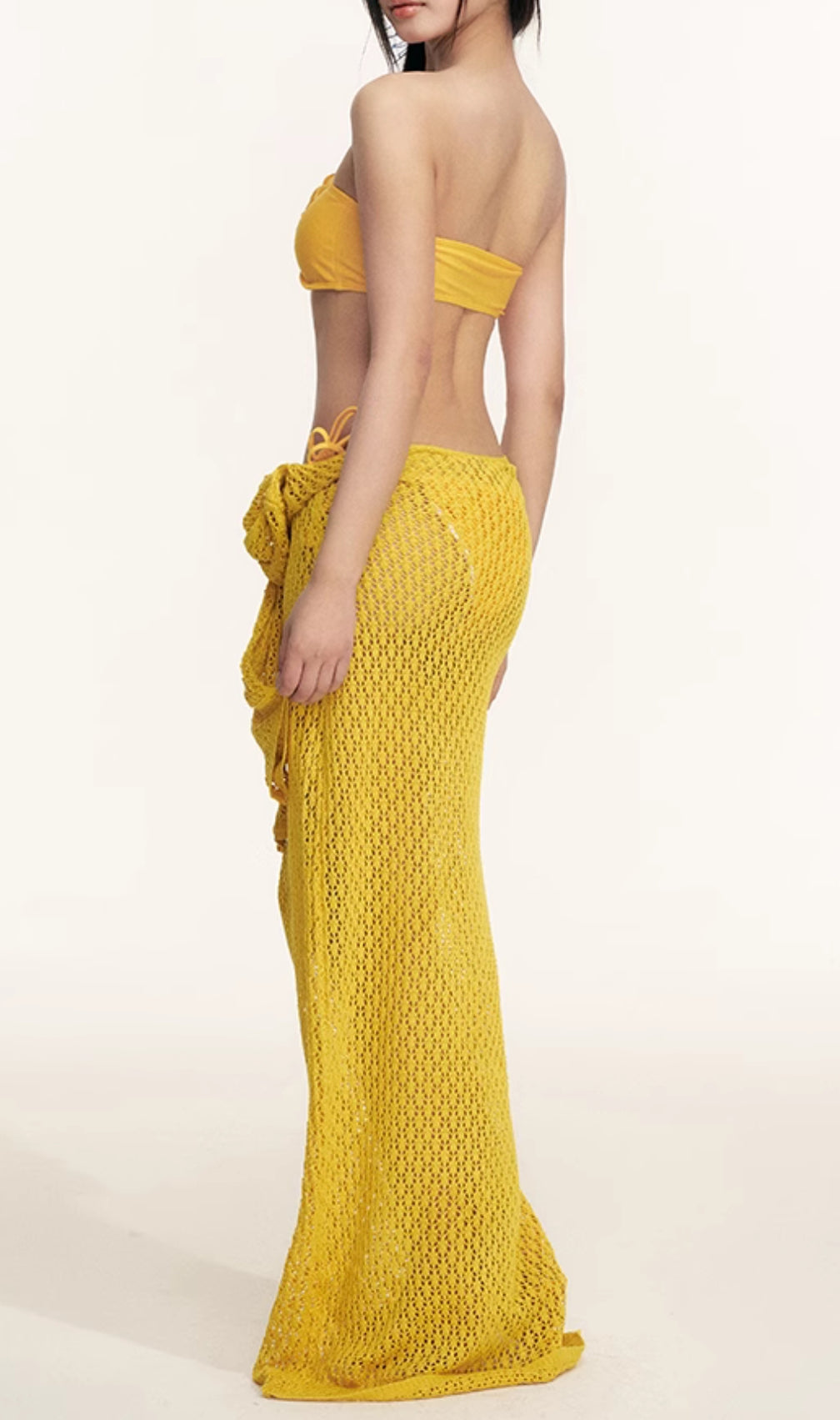 Dillan Yellow Flower Three-Piece Swimsuit