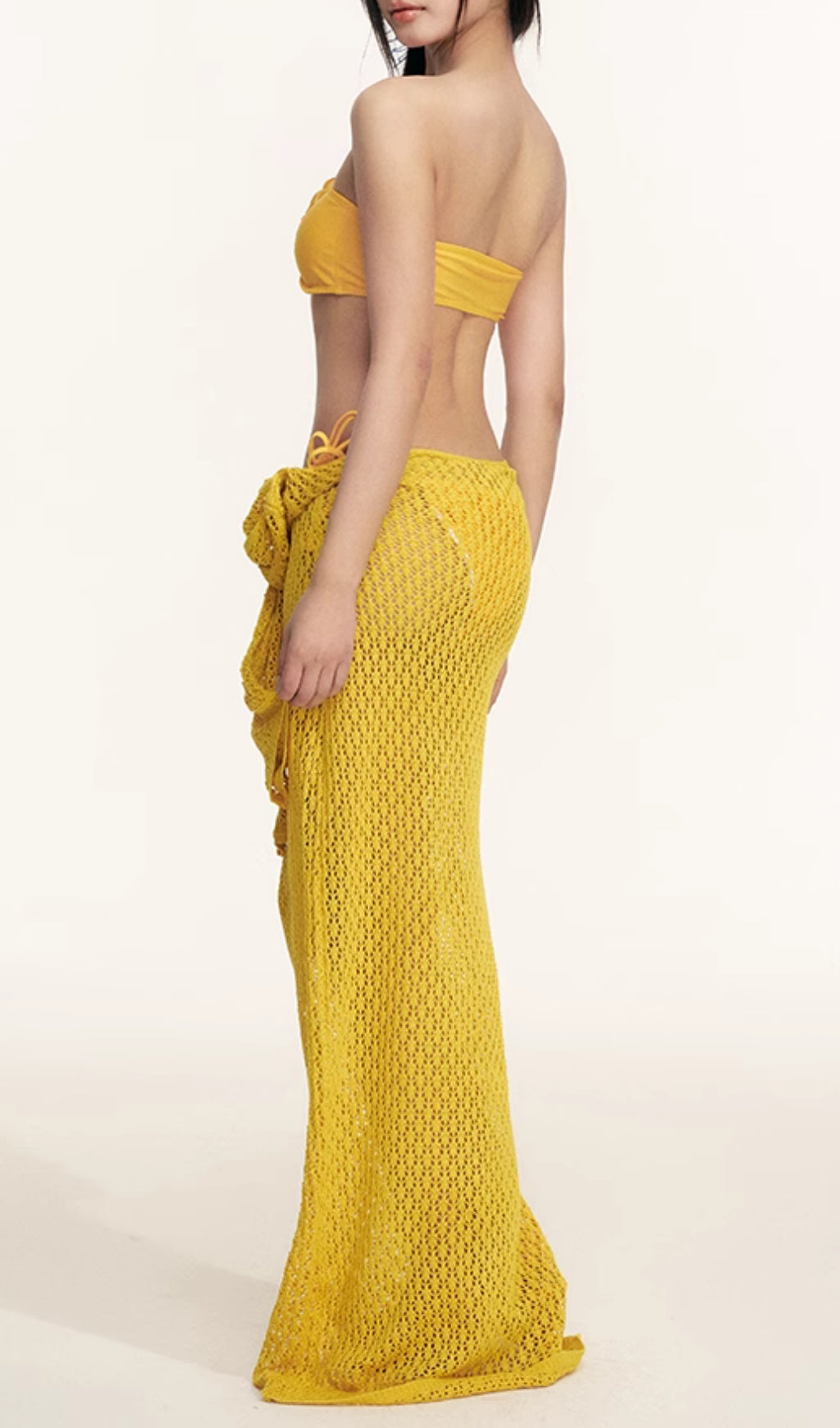 Dillan Yellow Flower Three-Piece Swimsuit