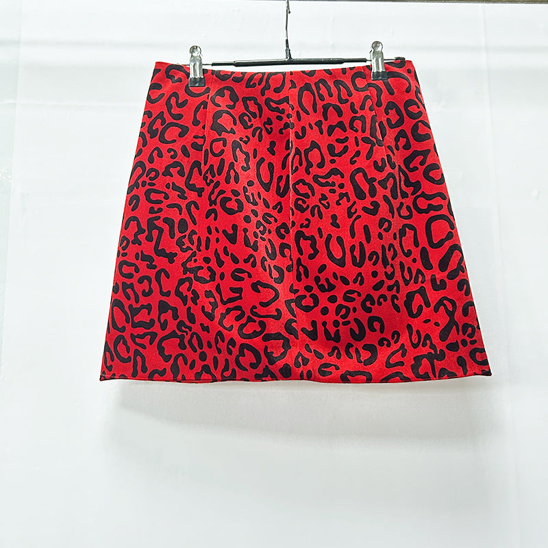 Georgi Red Leopard Two-Piece Set