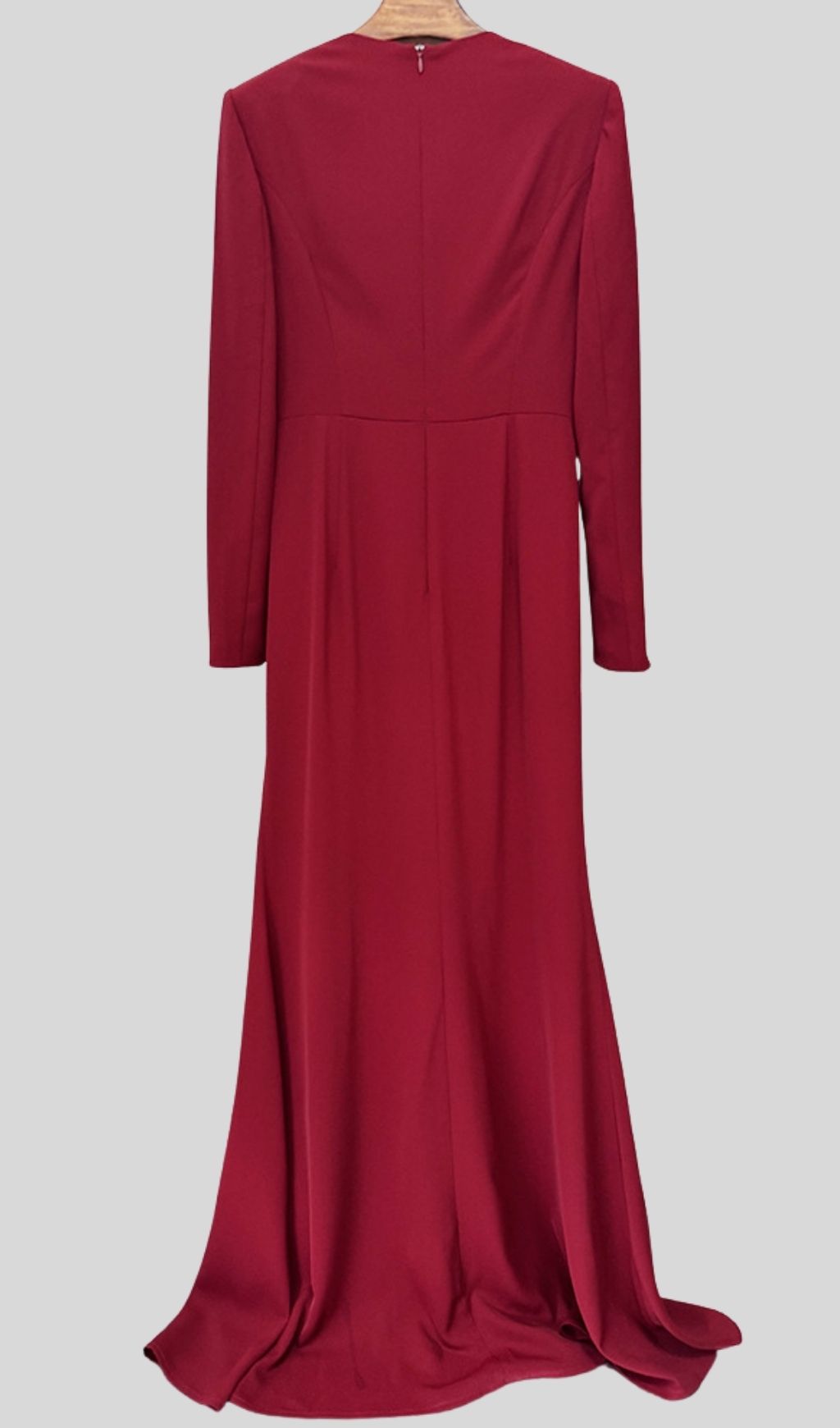 Kyli Red Ruched Long Sleeve Maxi Dress