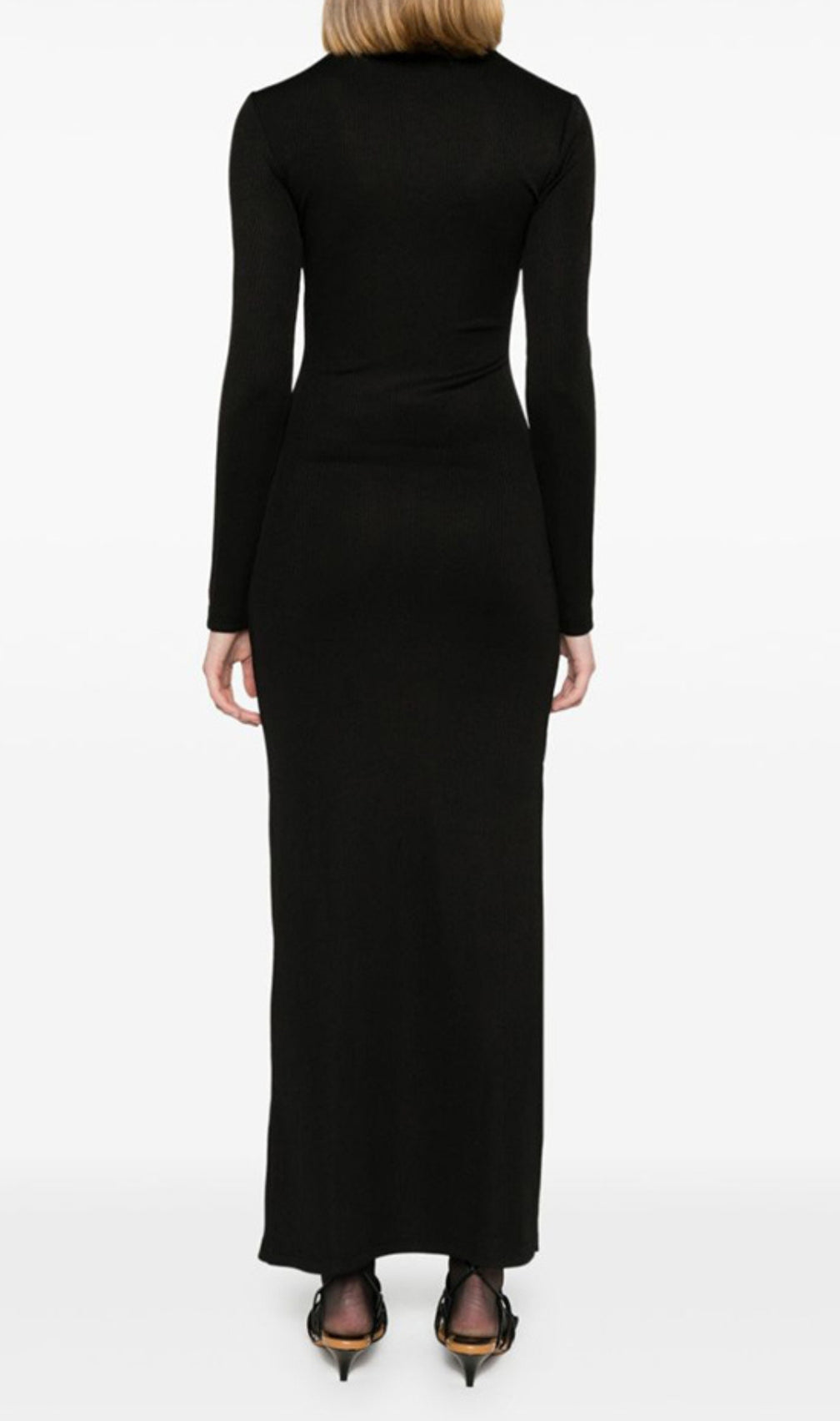 Barbel Black Cutout Long Sleeve Maxi Dress