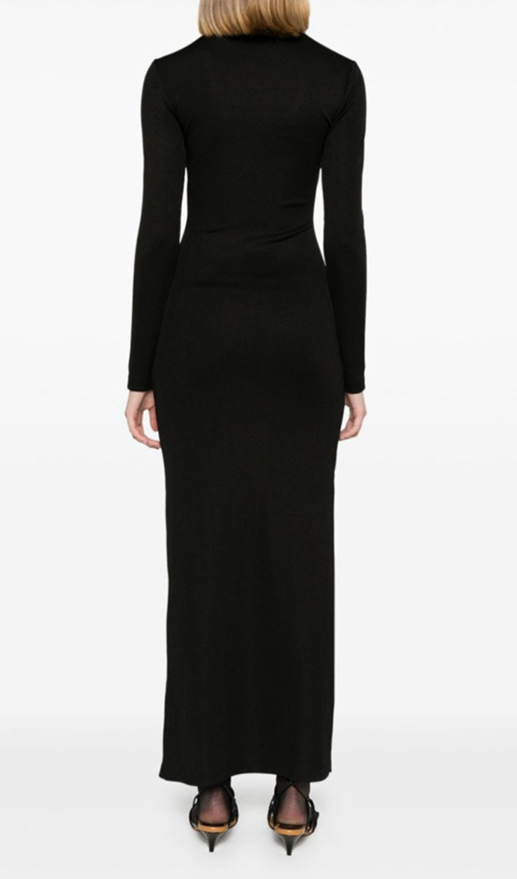 Barbel Black Cutout Long Sleeve Maxi Dress