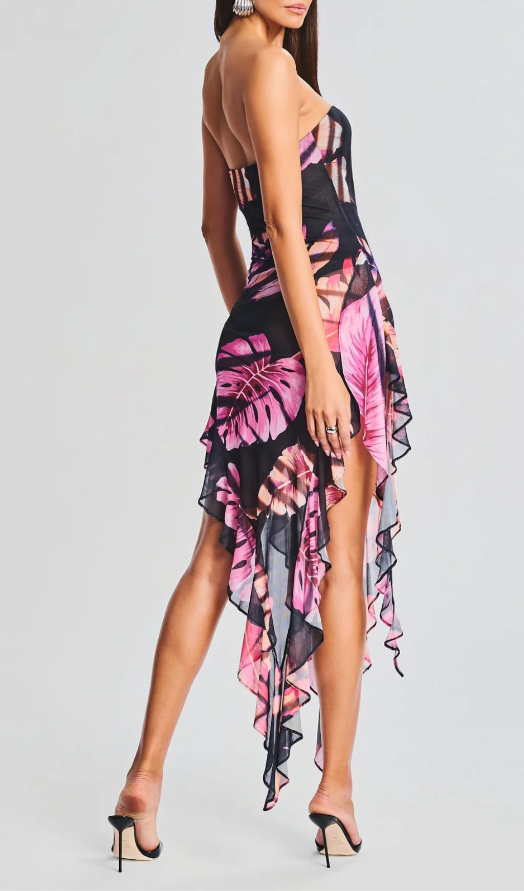 Tropical Leaf Color Tube Top Dress