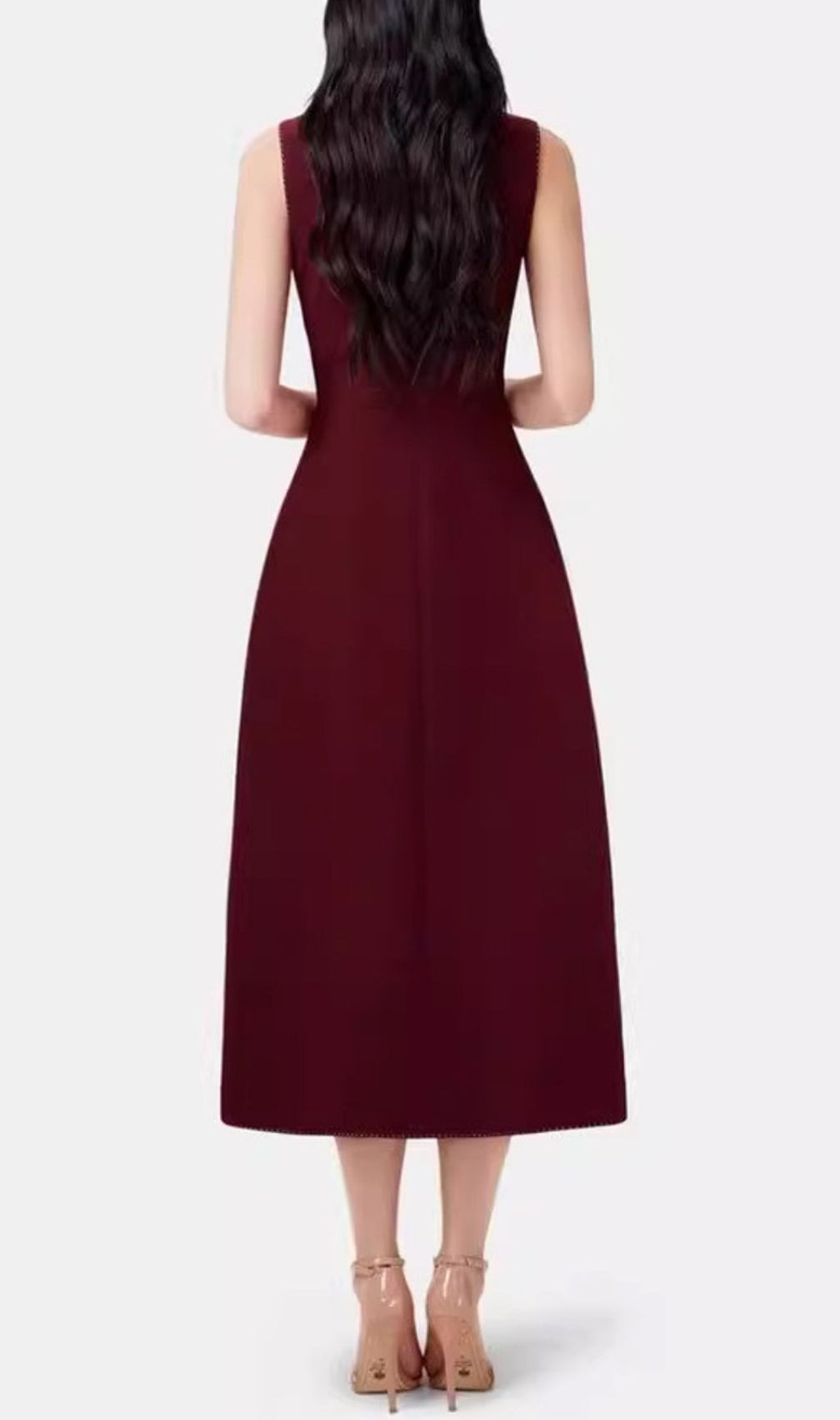Galatea Sleeveless Irregular Midi Dress