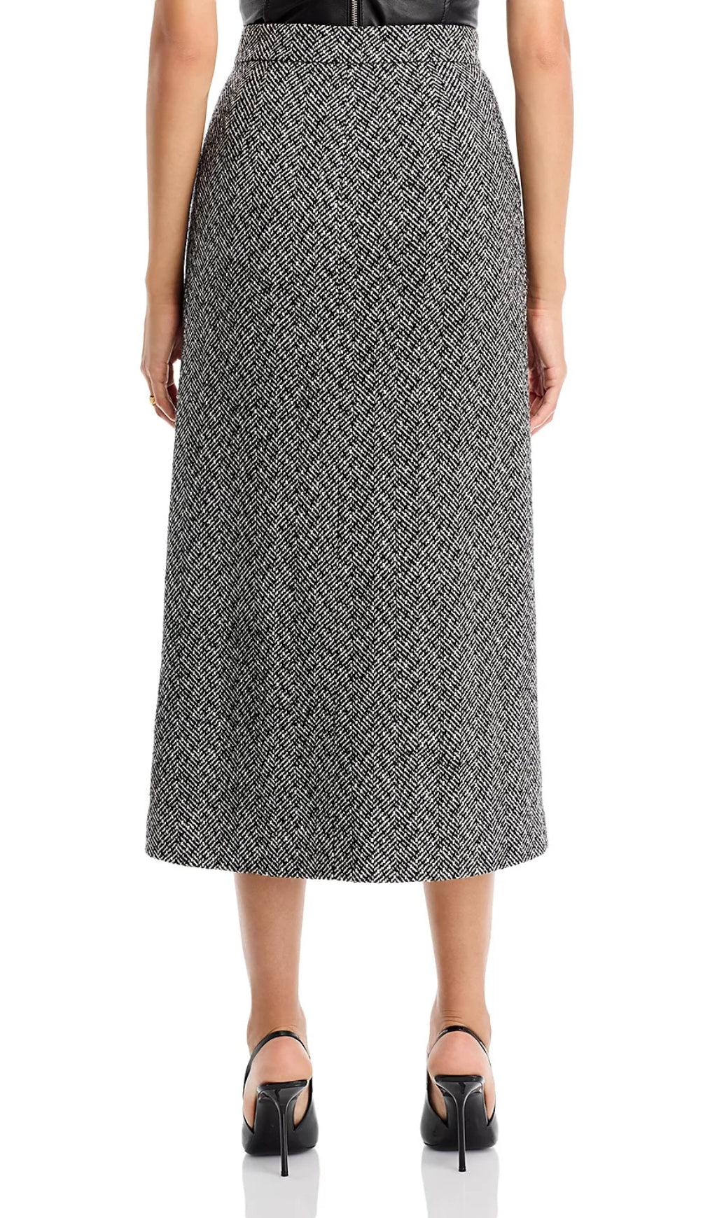 Herringbone Midi Skirt