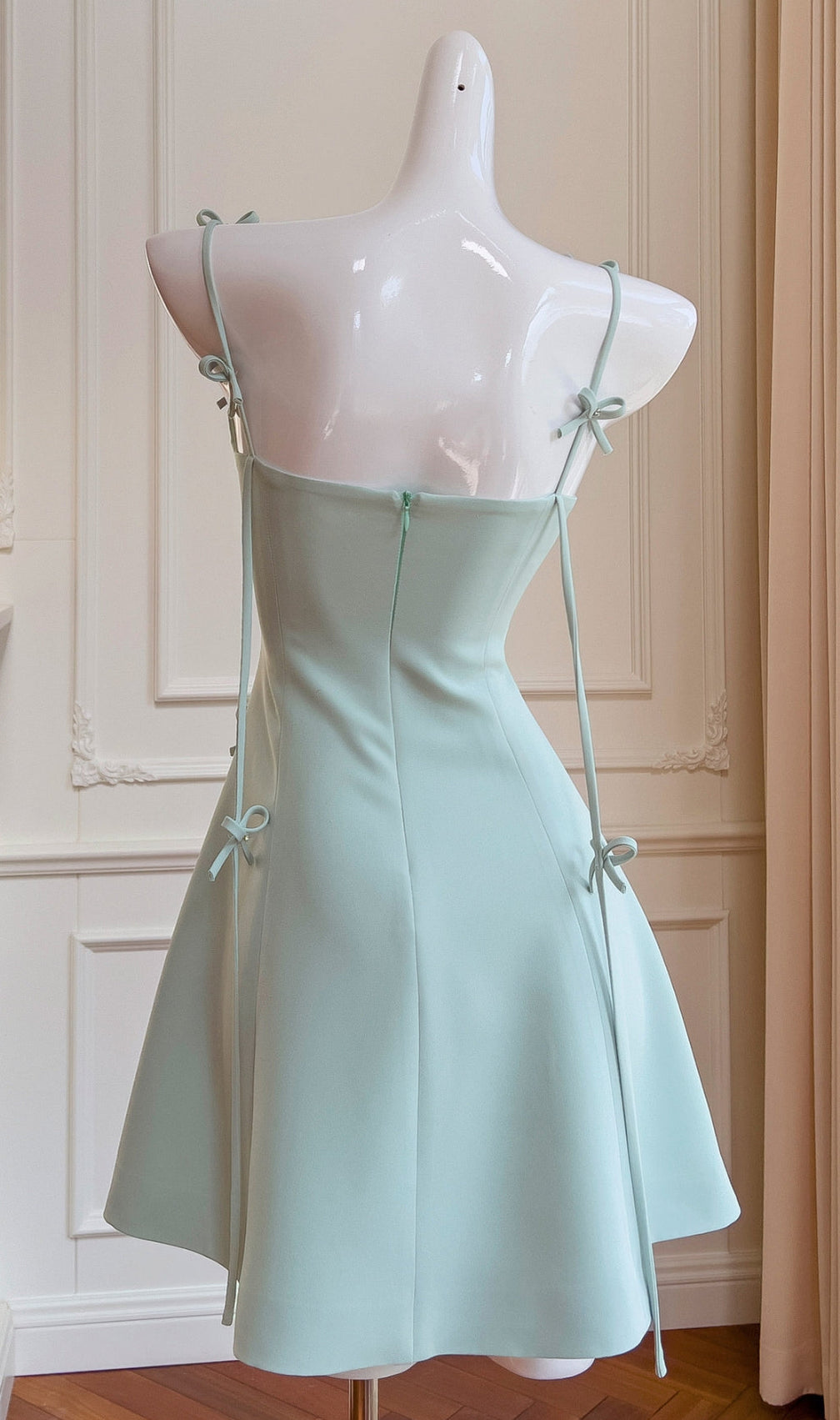 Amiela Bow Embellished Mini Dress