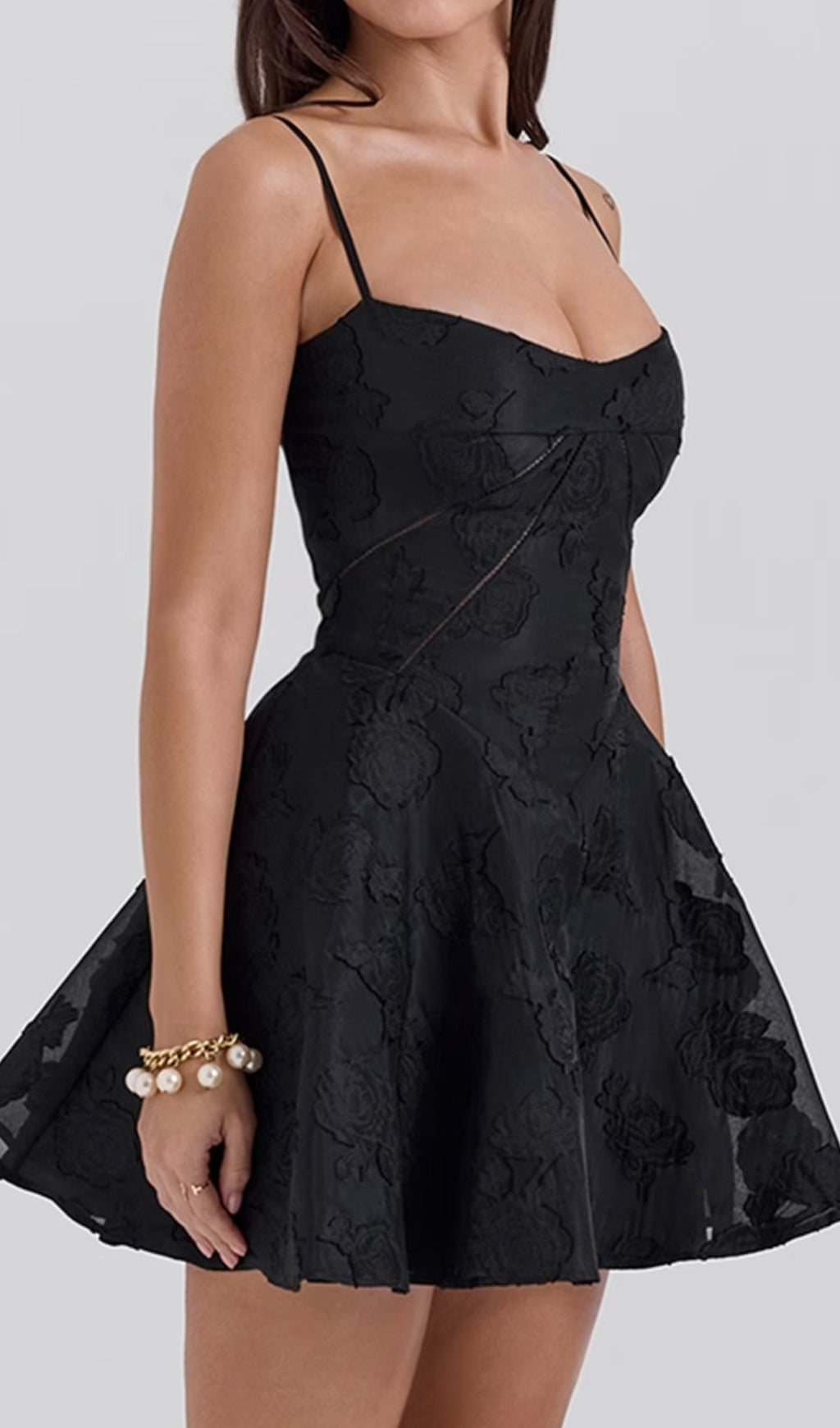 Didina Black Lace-Up Mini Dress