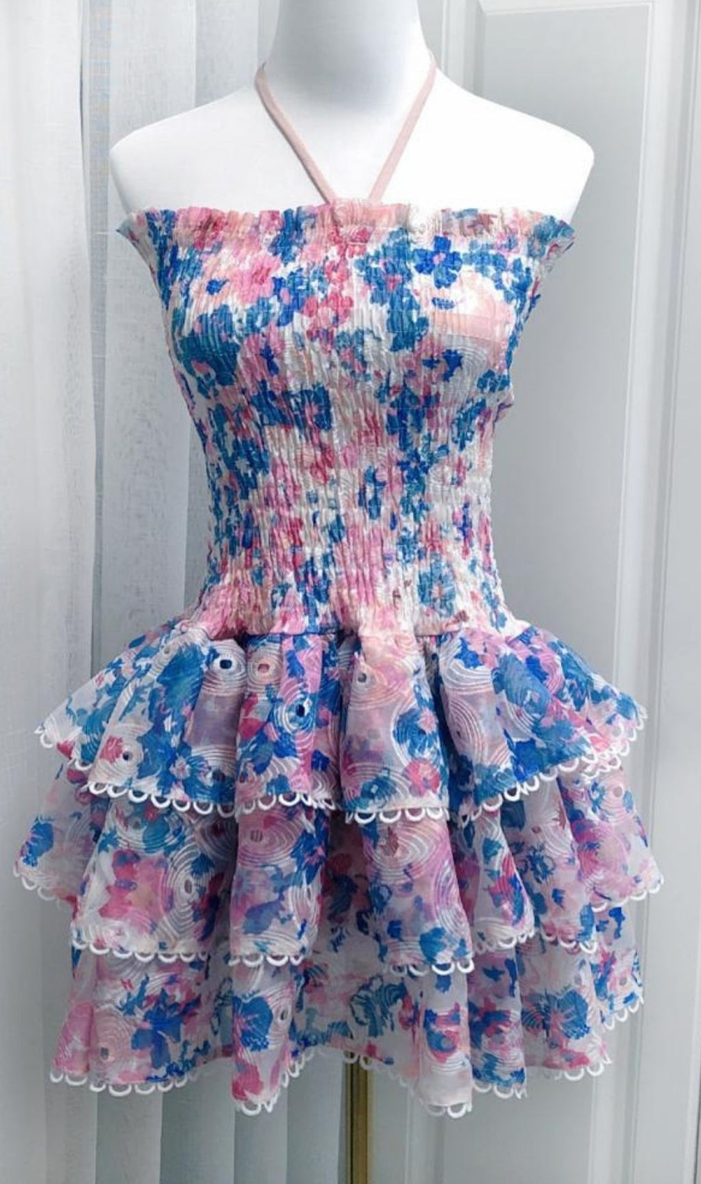 Kamilla Vibrant Floral Halter Tiered Mini Dress - Boho Chic Summer Essential
