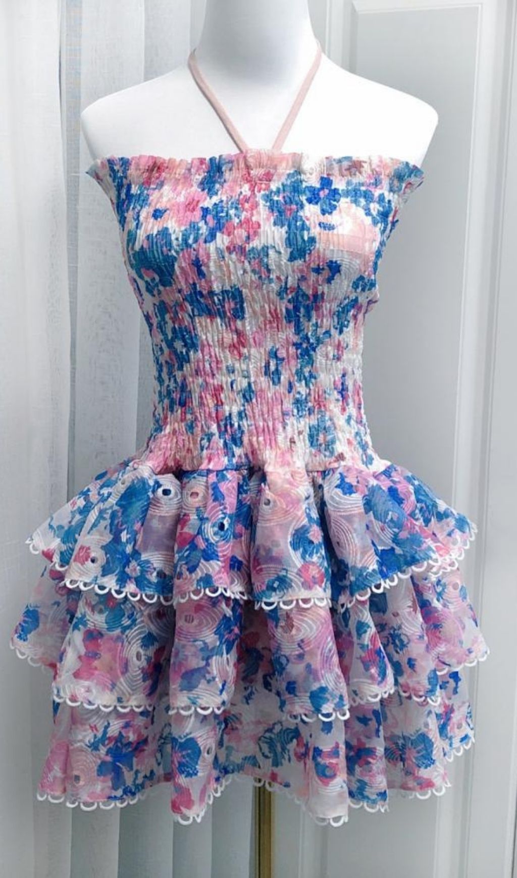Kamilla Vibrant Floral Halter Tiered Mini Dress - Boho Chic Summer Essential