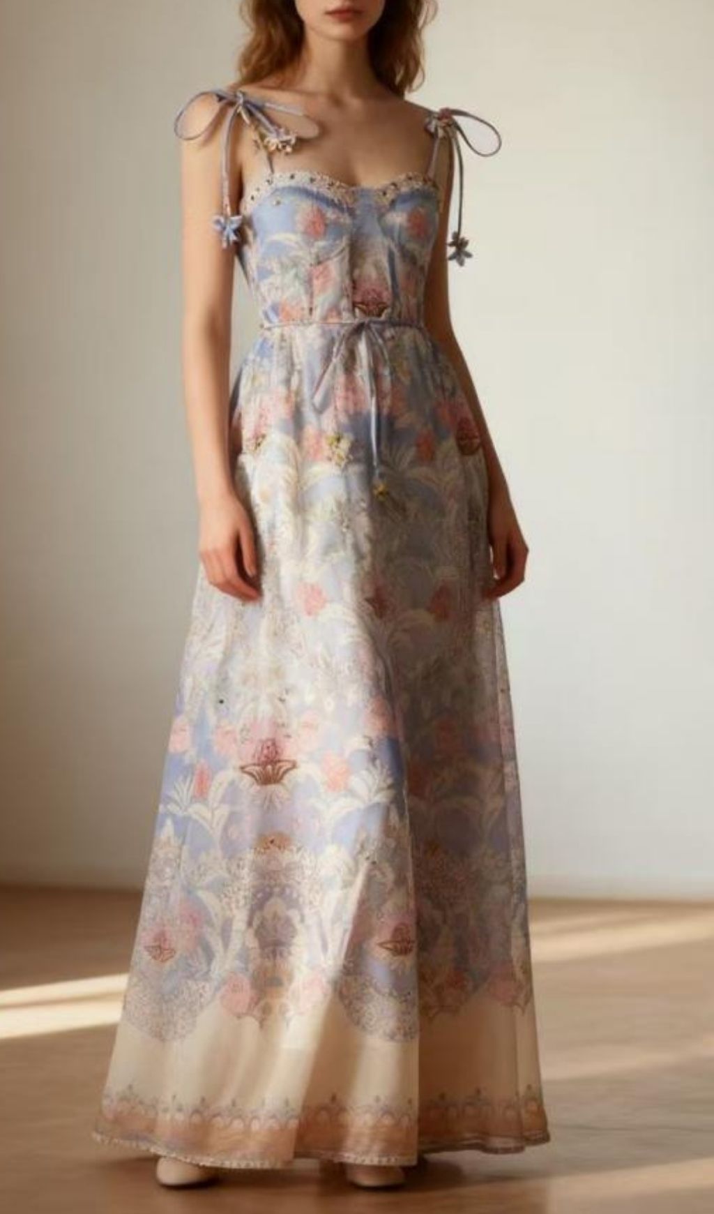 Kamaile Bohemian Floral Maxi Dress | Elegant Strappy Printed Gown