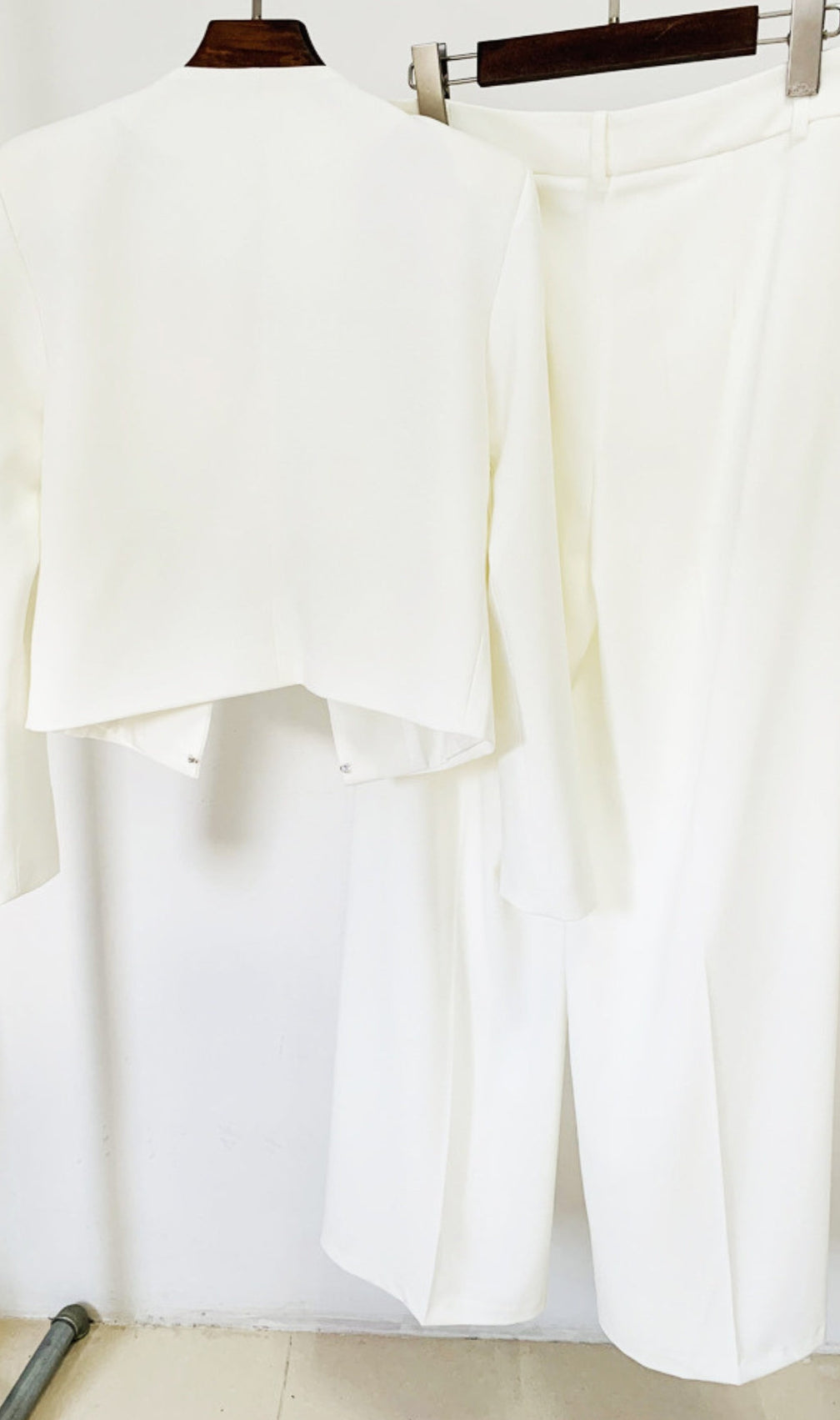 Benedetta White Crystal Pants Set