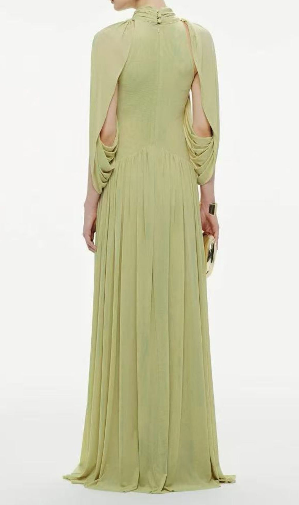 Jodell Elegant Pleated Maxi Dress - Architectural Drape Gown
