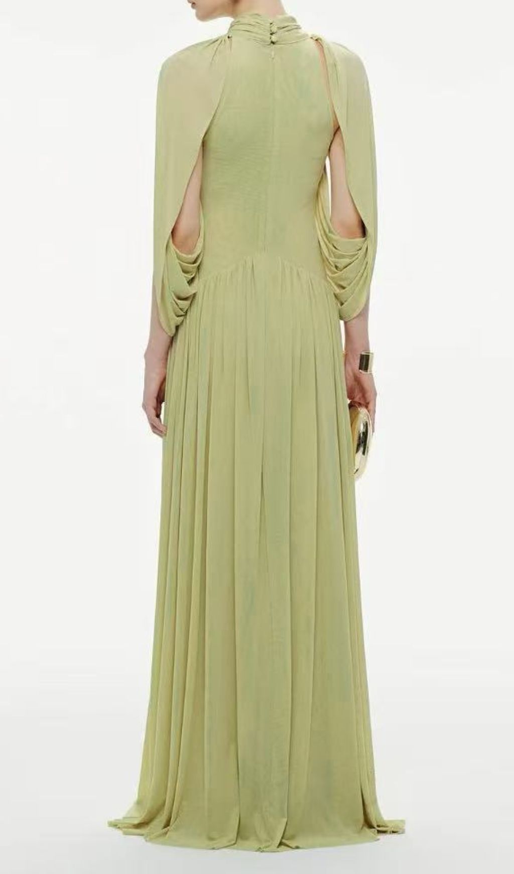 Jodell Elegant Pleated Maxi Dress - Architectural Drape Gown