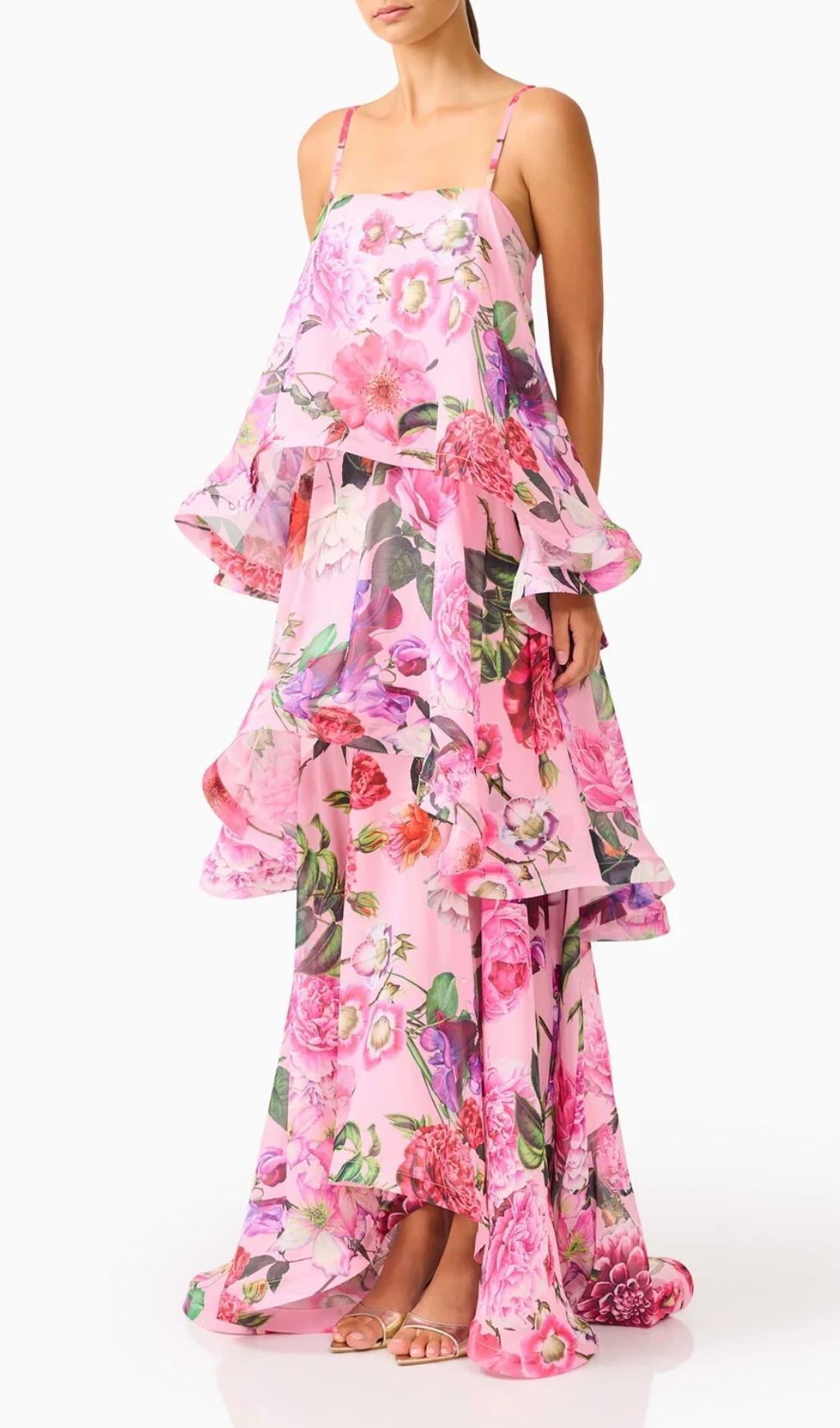 Lael Pink Floral Printed Maxi Dress