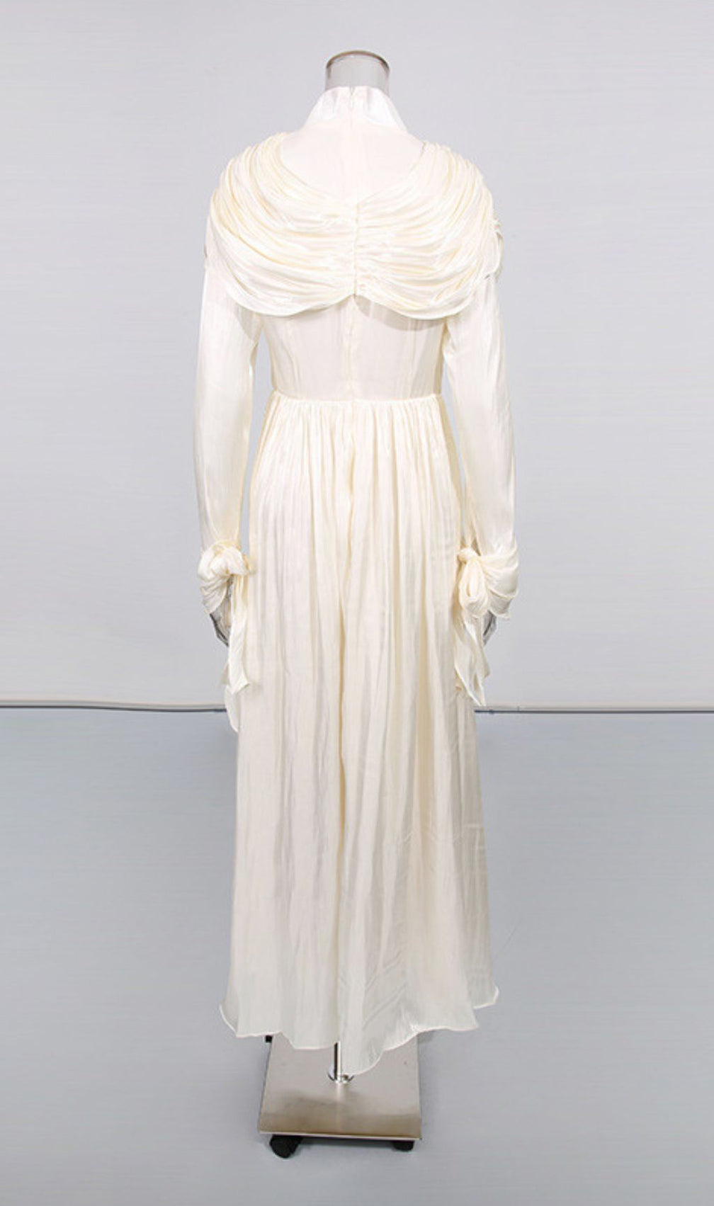 Iyla Ruched Draped Maxi Dress - Elegant Long Sleeve Gown