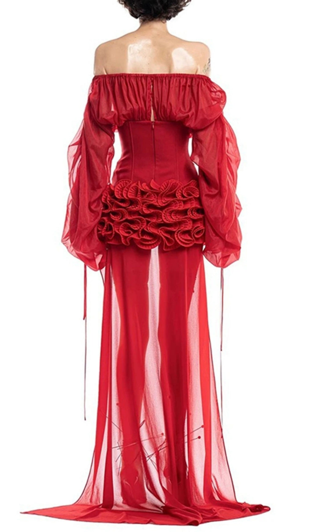 Francesca Red Corset Mesh Dress