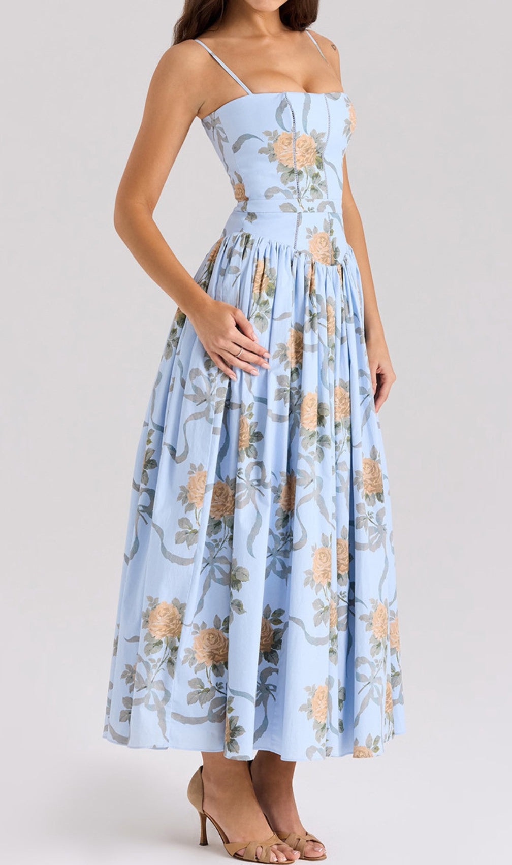 Ashira Blue Floral Maxi Dress