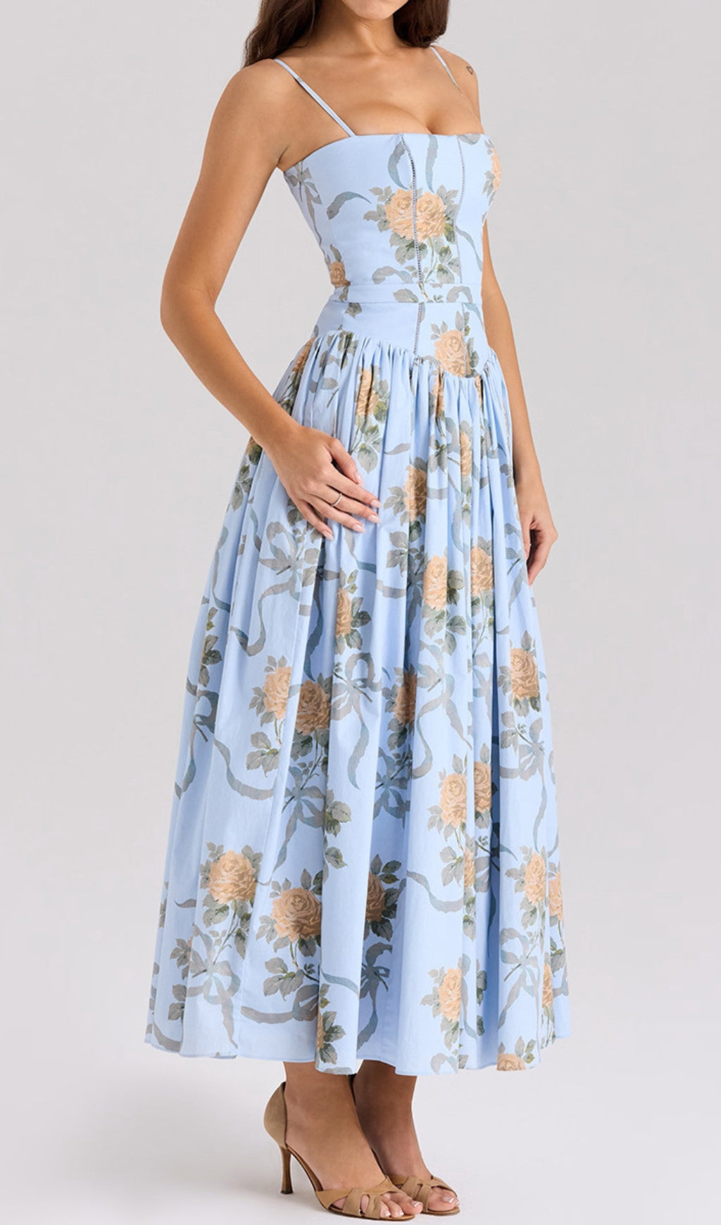 Ashira Blue Floral Maxi Dress