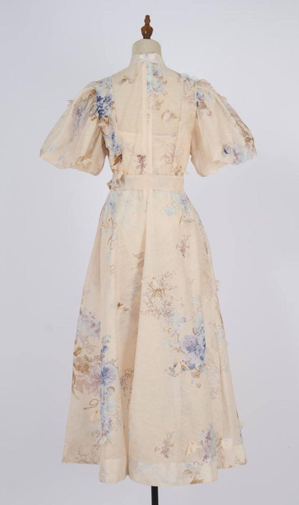 Karmiela Romantic Floral Puff-Sleeve Maxi Dress | Elegant Wedding Guest Gown