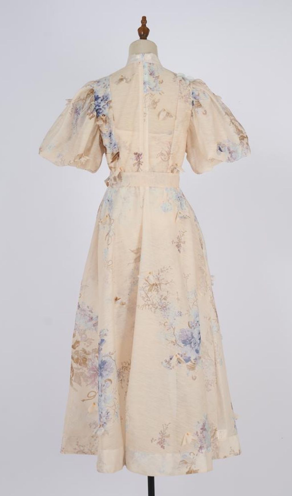 Karmiela Romantic Floral Puff-Sleeve Maxi Dress | Elegant Wedding Guest Gown