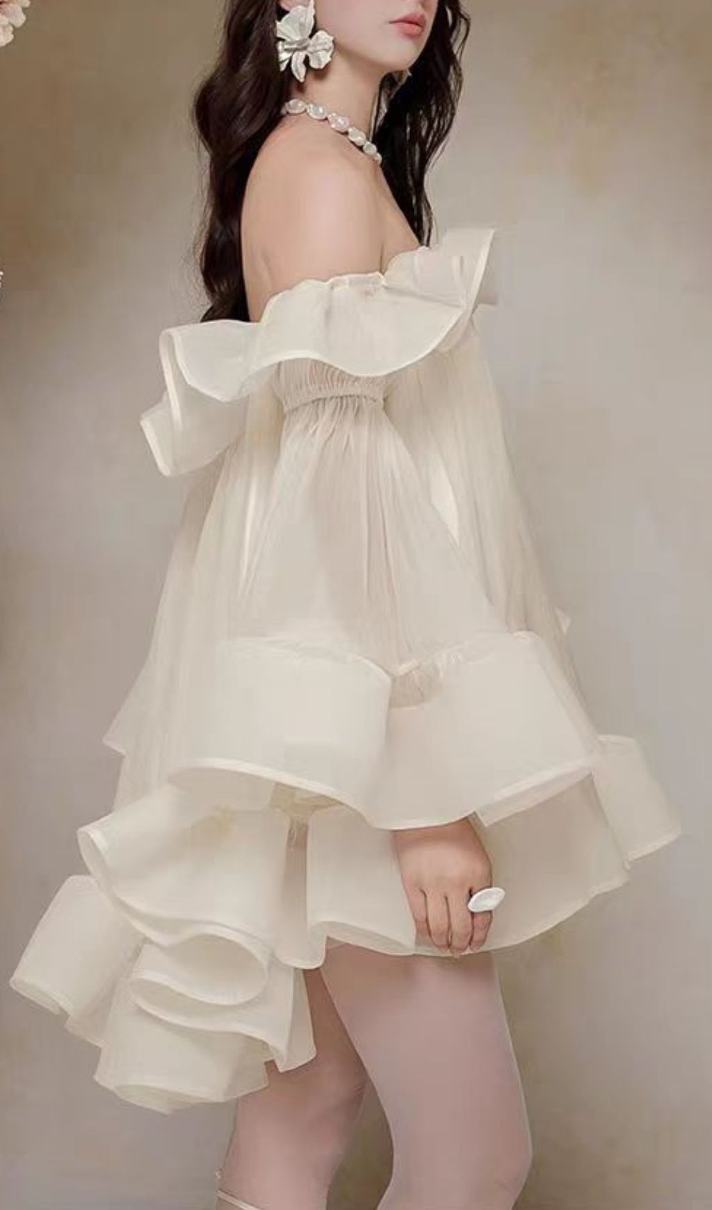 Jolie Ethereal Off-Shoulder Ruffle Mini Dress - Flowy Summer & Party Style