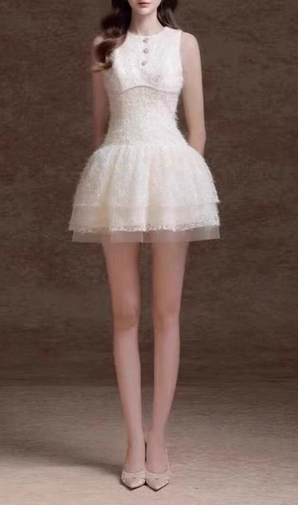 Elfreda White Lace Mini Dress