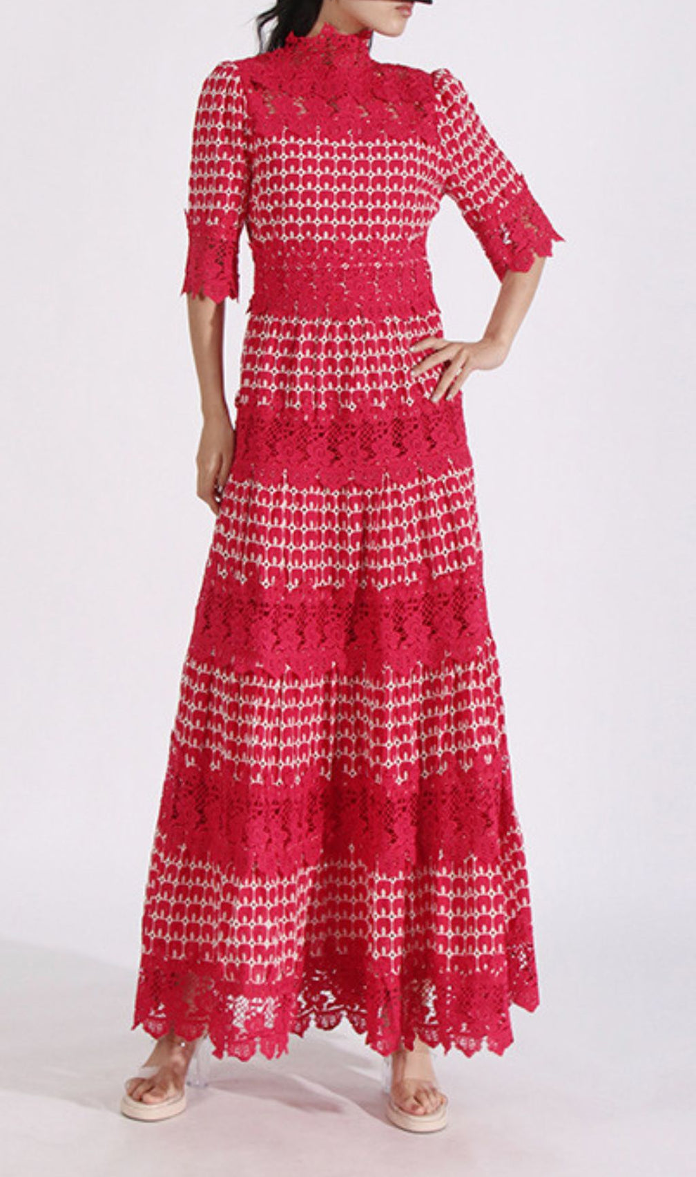 Ensley Lace Embroidery Maxi Dress