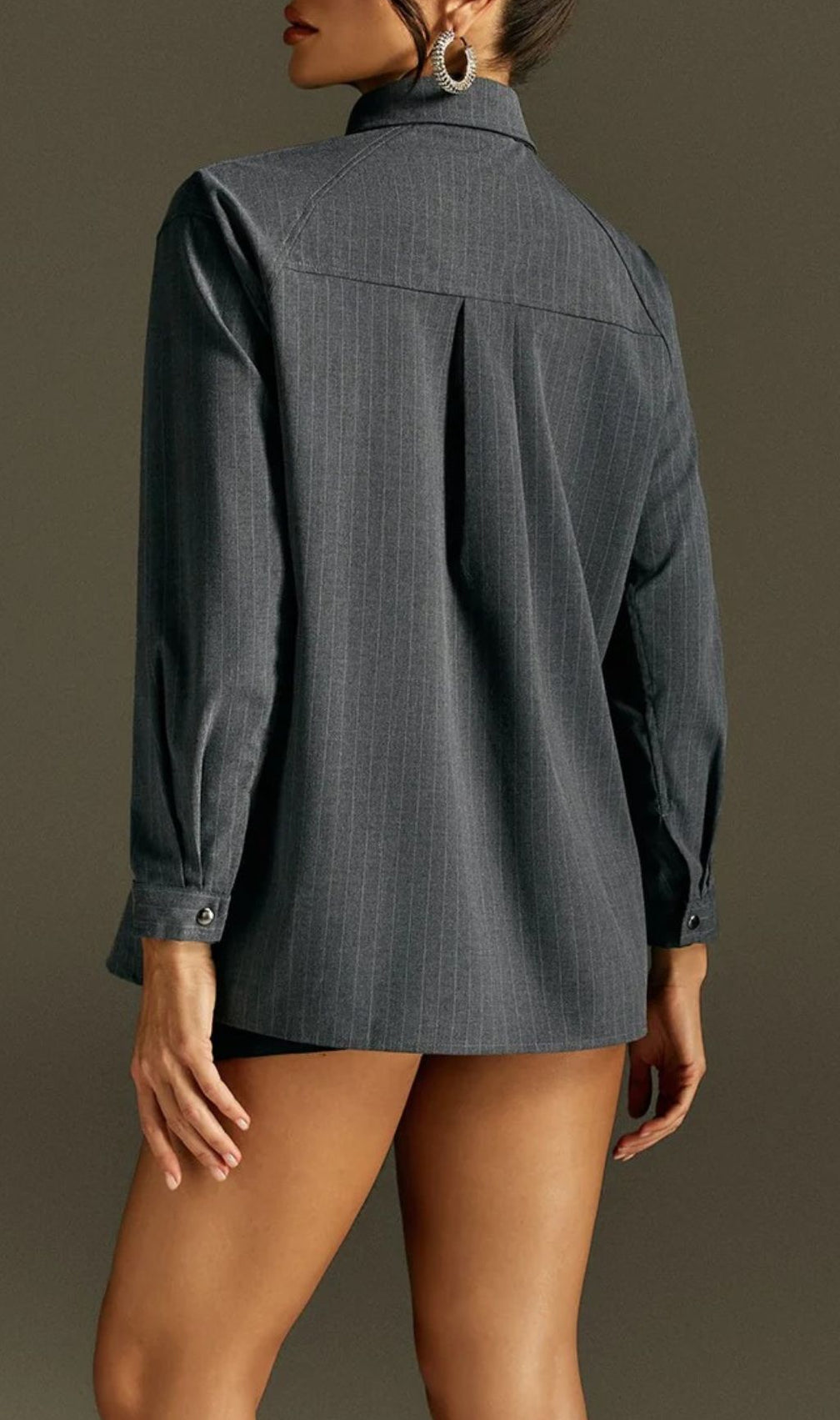 Rohit Pinstripe Tie-Neck Blouse - Effortless Chic for Women