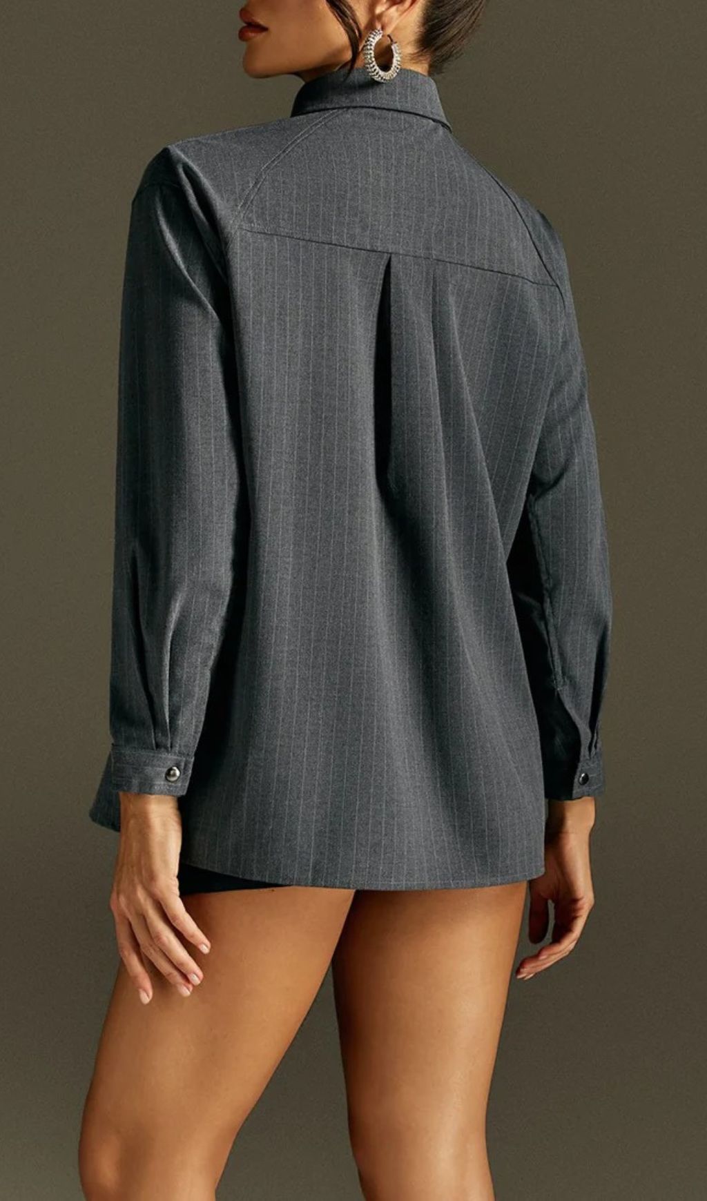 Rohit Pinstripe Tie-Neck Blouse - Effortless Chic for Women