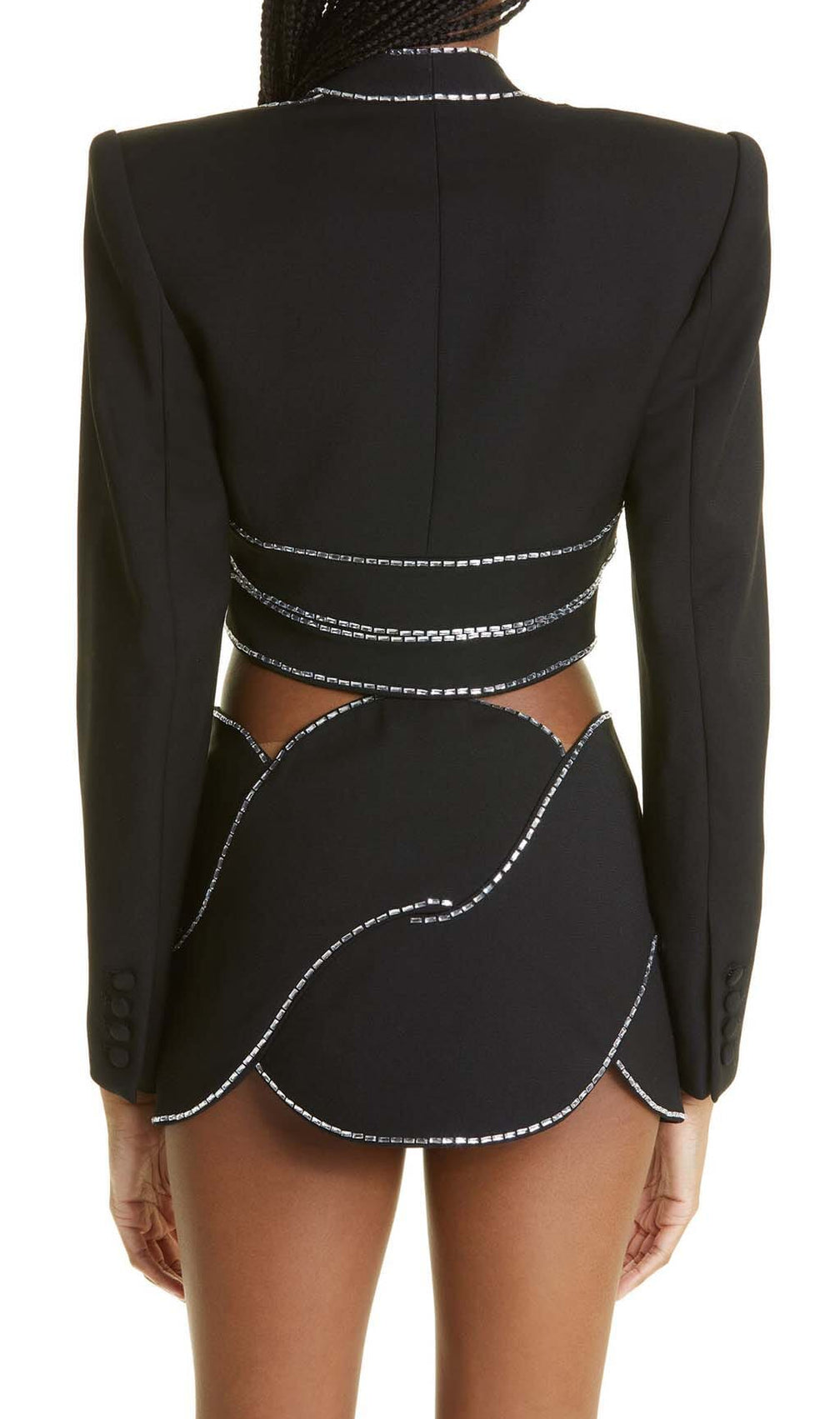 Latticed Embellished Rope Two Pieces In Black