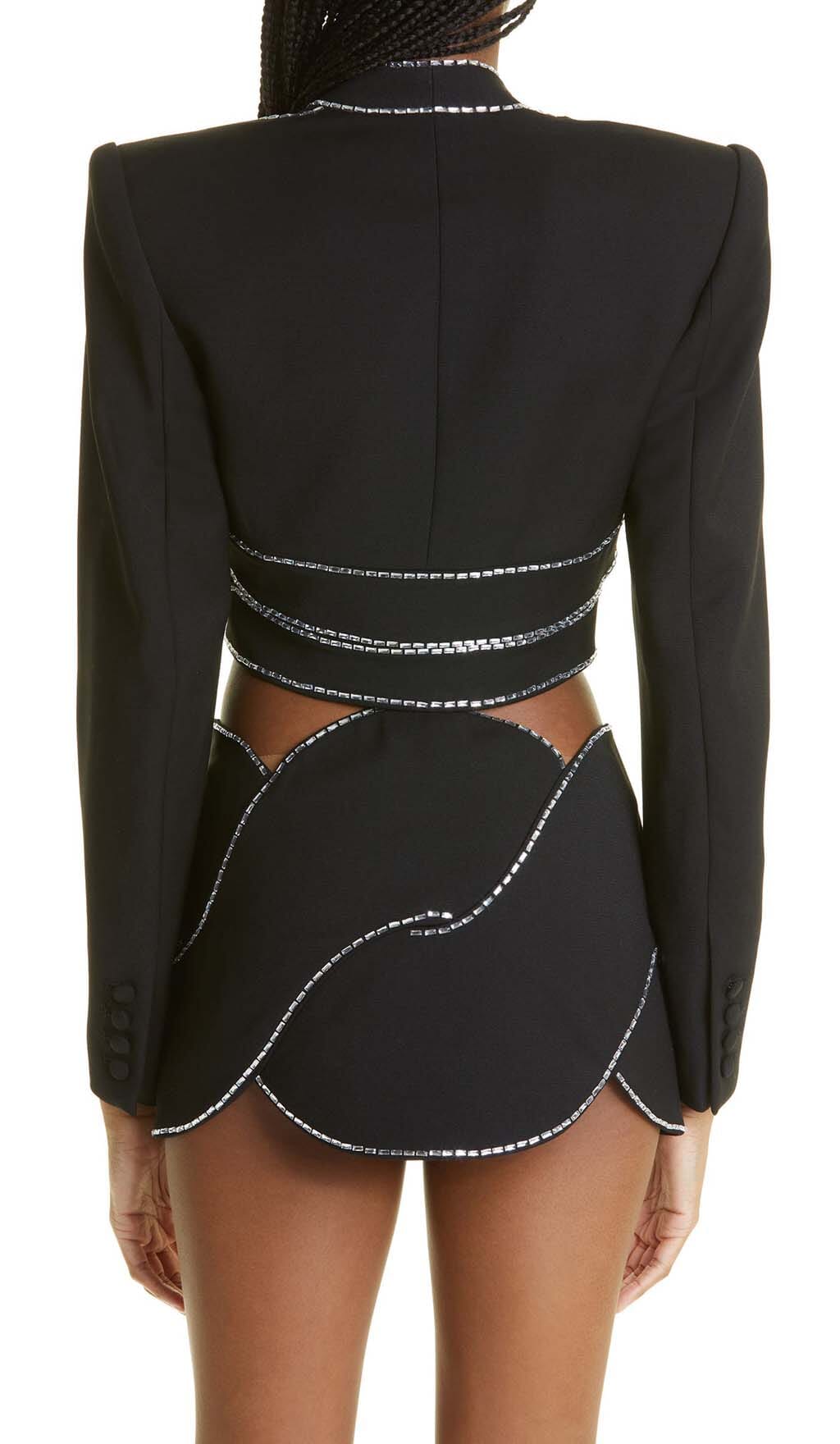 Latticed Embellished Rope Two Pieces In Black