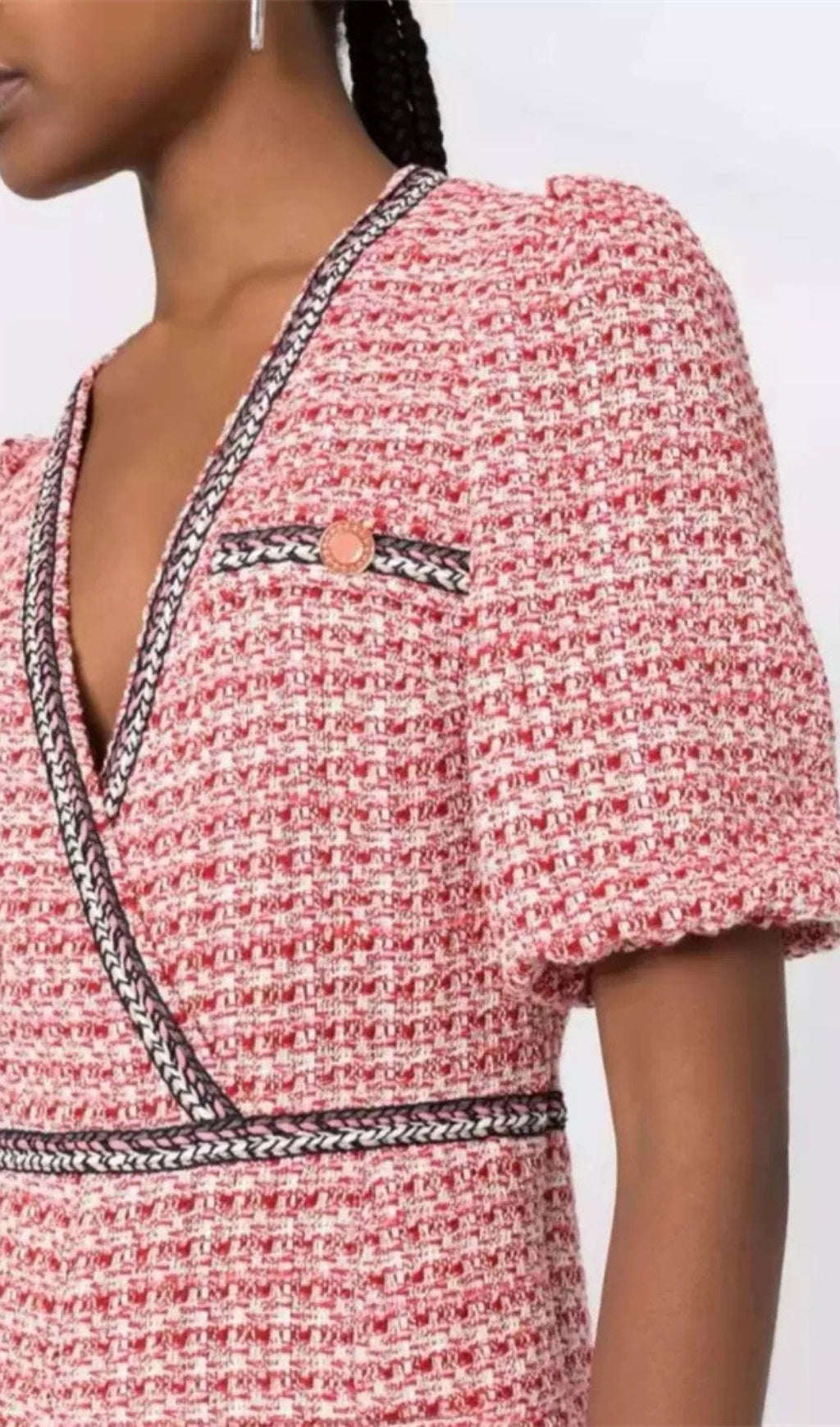 Cid Red Short Sleeve Mini Dress