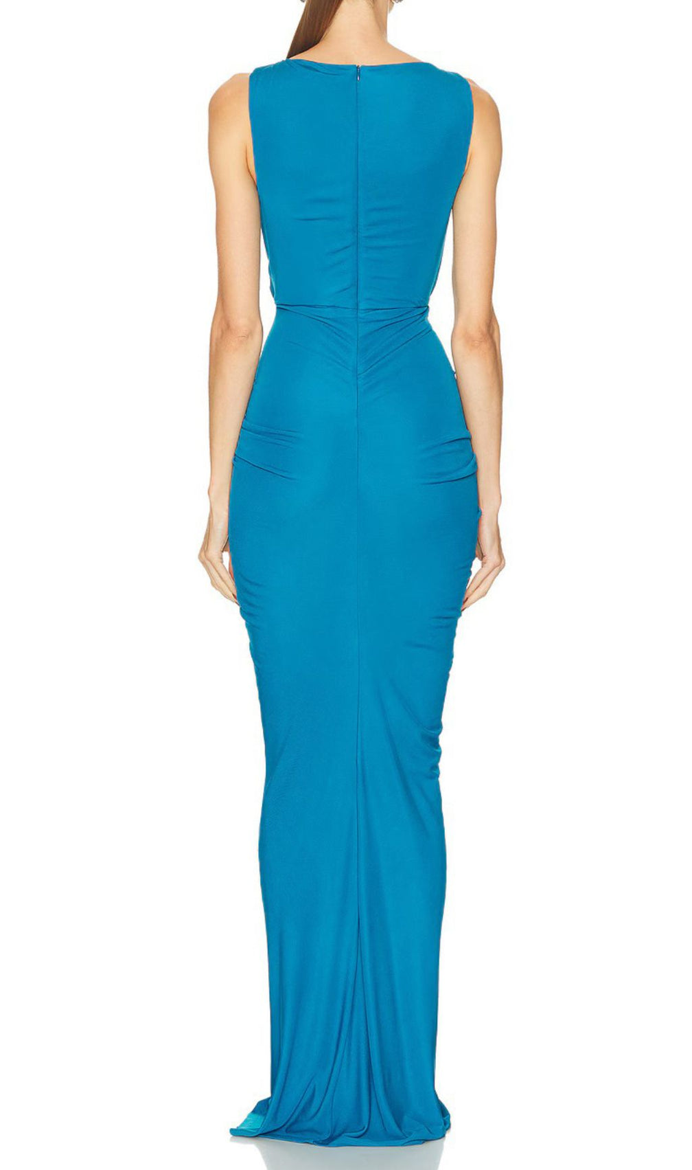 Henrik Blue Cutout Ruched Maxi Dress