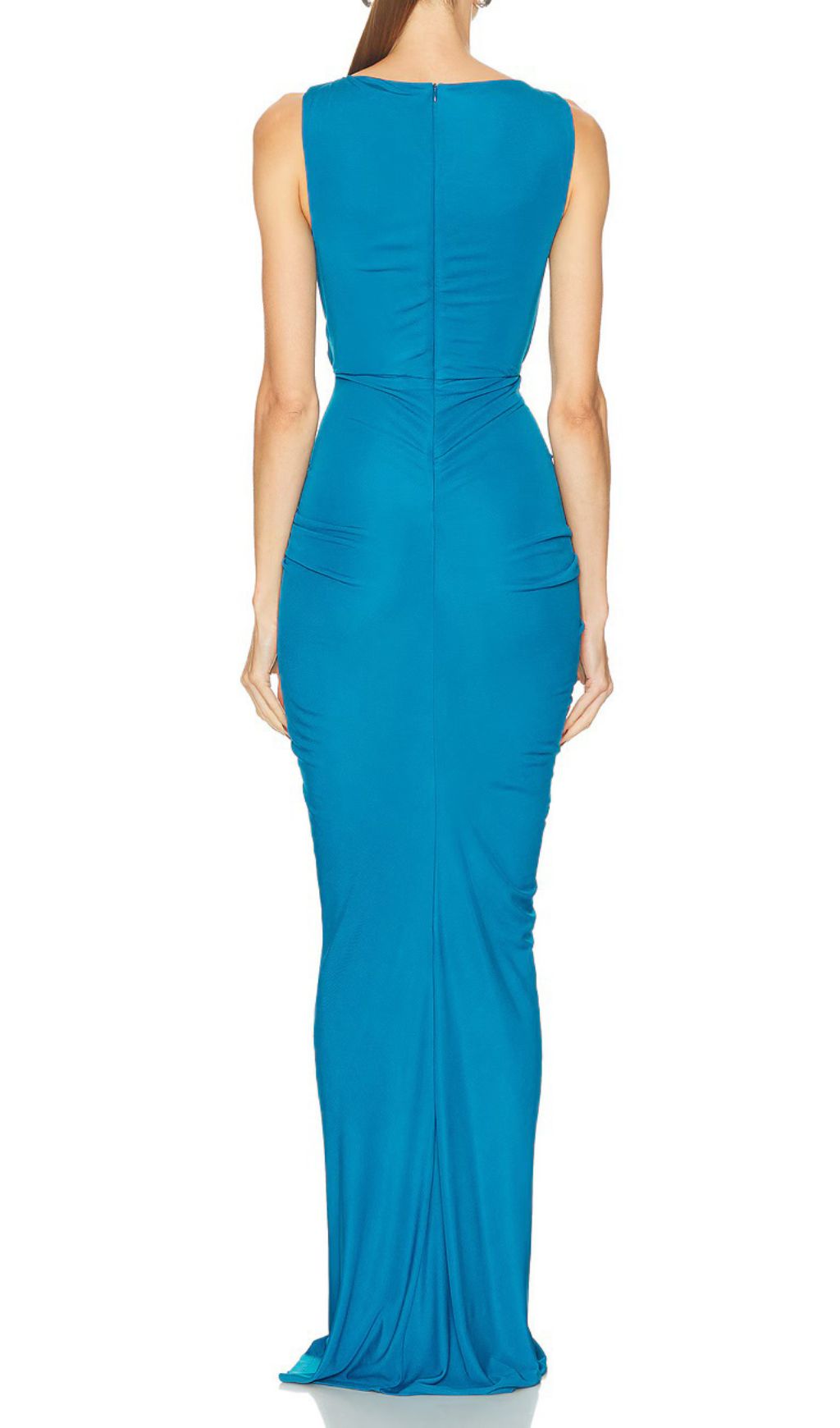 Henrik Blue Cutout Ruched Maxi Dress