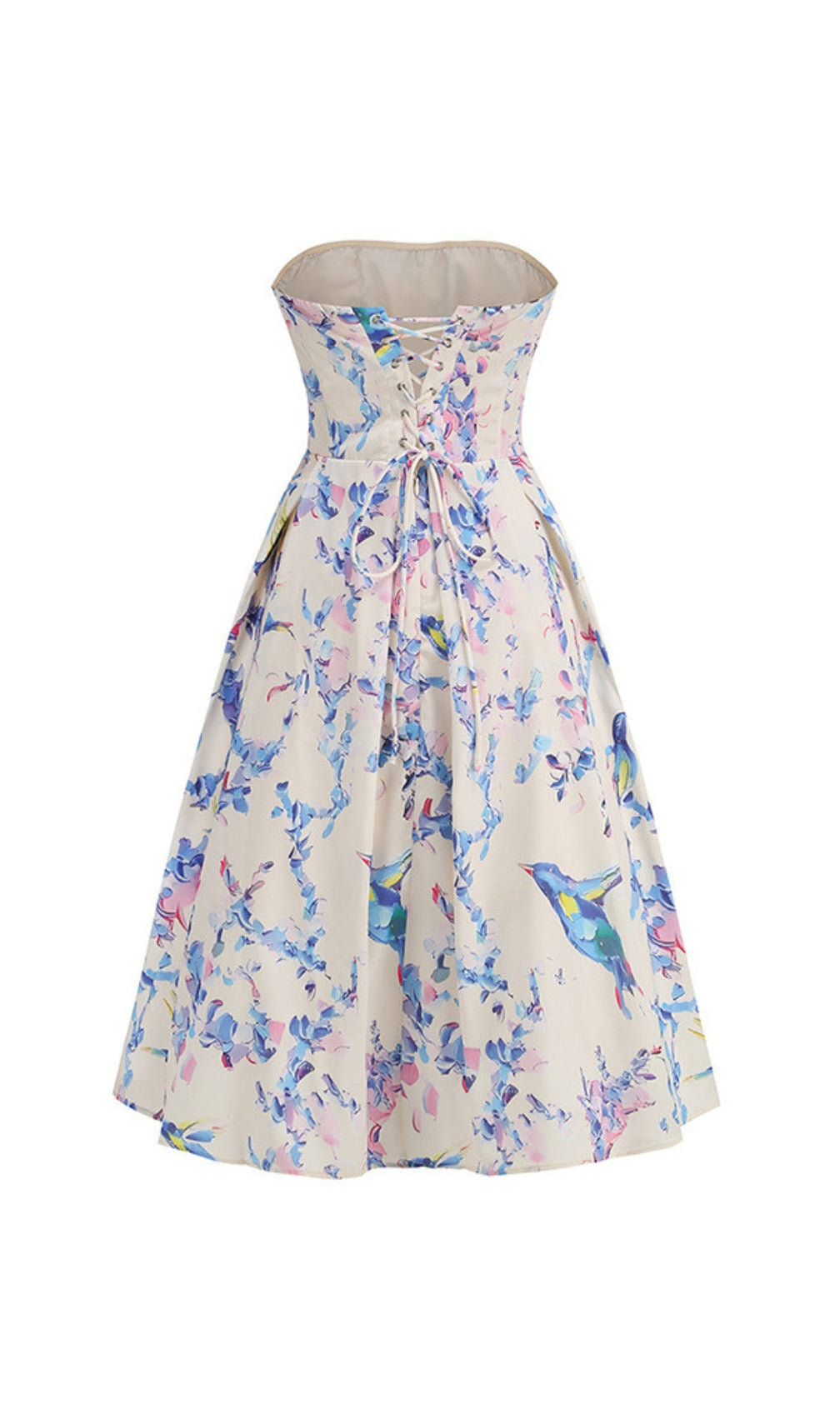 Bona Strapless Floral Corset A Line Midi Dress