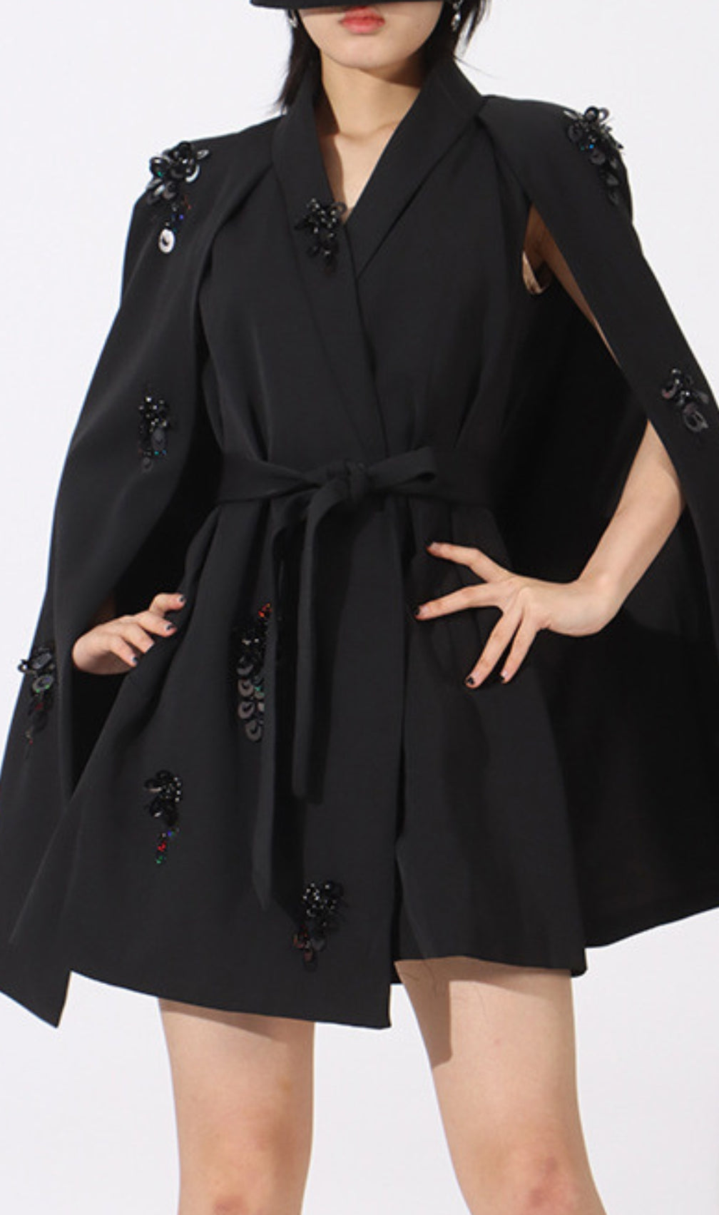 Dwojra Sequined Cape Blazer